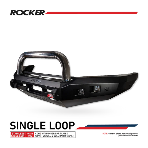05001-Rocker Rear Bar 078-01 Single Stainless Loop