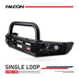 Triton MR 2019-On 707-01 Falcon Bull Bar Single Black Loops Package (LED Foglight) - SKU MCC-02011-701SBLFOGUP