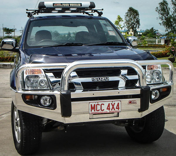 Dmax 2003-2006/ Holden Rodeo RA 707-01A Alloy Falcon Bull Bar Triple Loops Package (LED Foglight) - SKU MCC-07001-701AWFOGUP