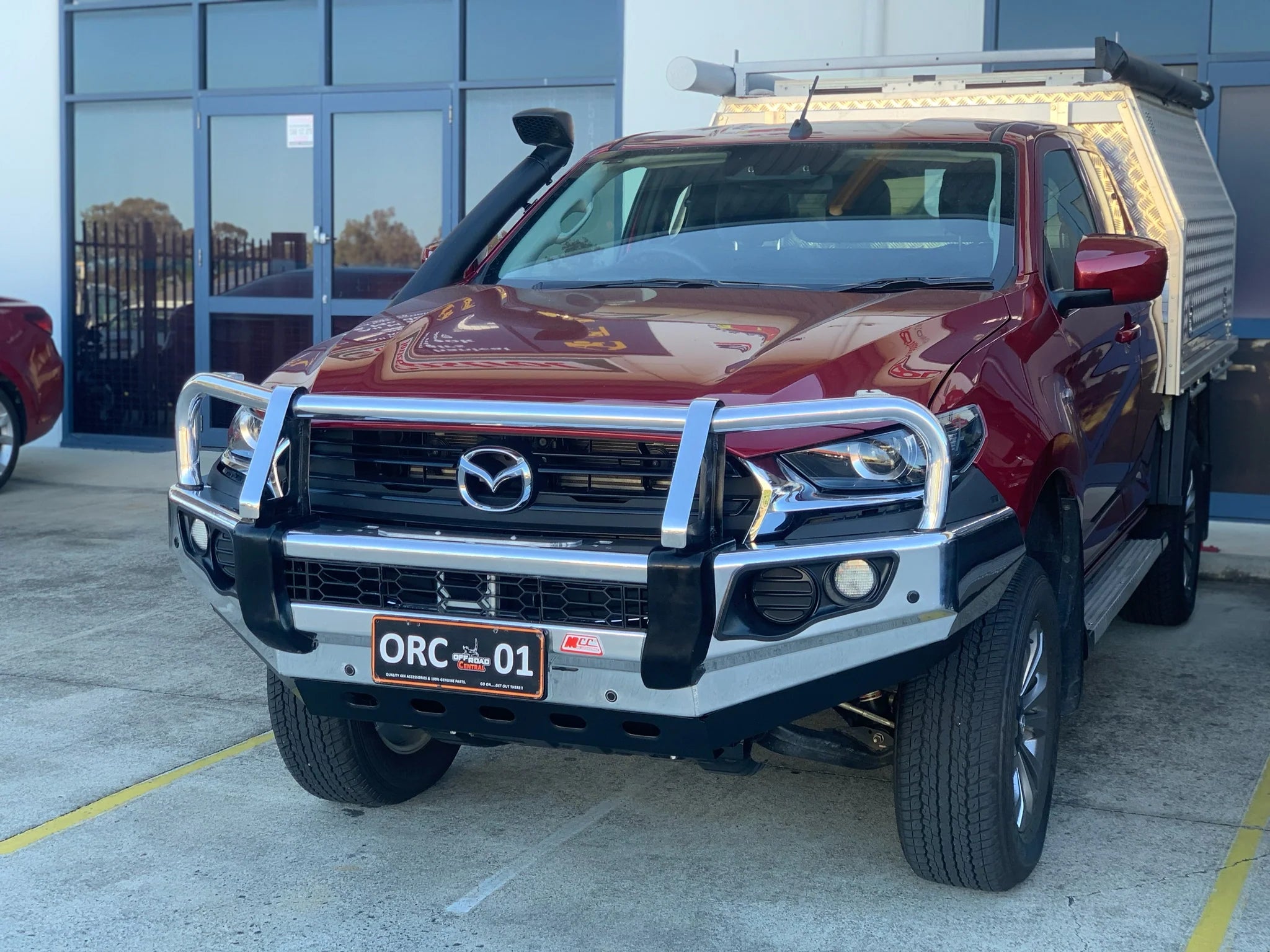 BT50 FT 2021-On 707-02A Alloy Falcon Bull Bar A-Frame Package (LED Foglight) - SKU MCC-06004-702AWFOGUP