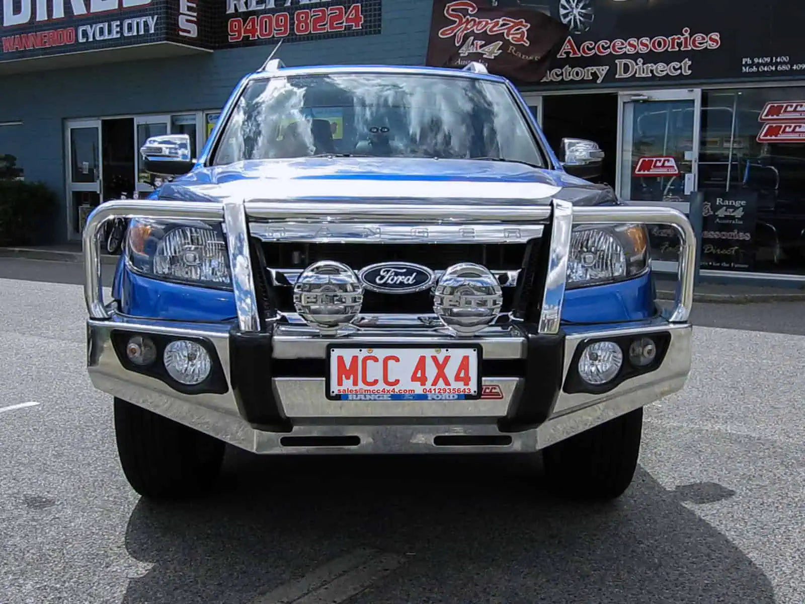 Ranger PK 2009-2011 707-02A Alloy Falcon Bull Bar A-Frame Package (LED Foglight) - SKU MCC-05002-702AWFOGUP