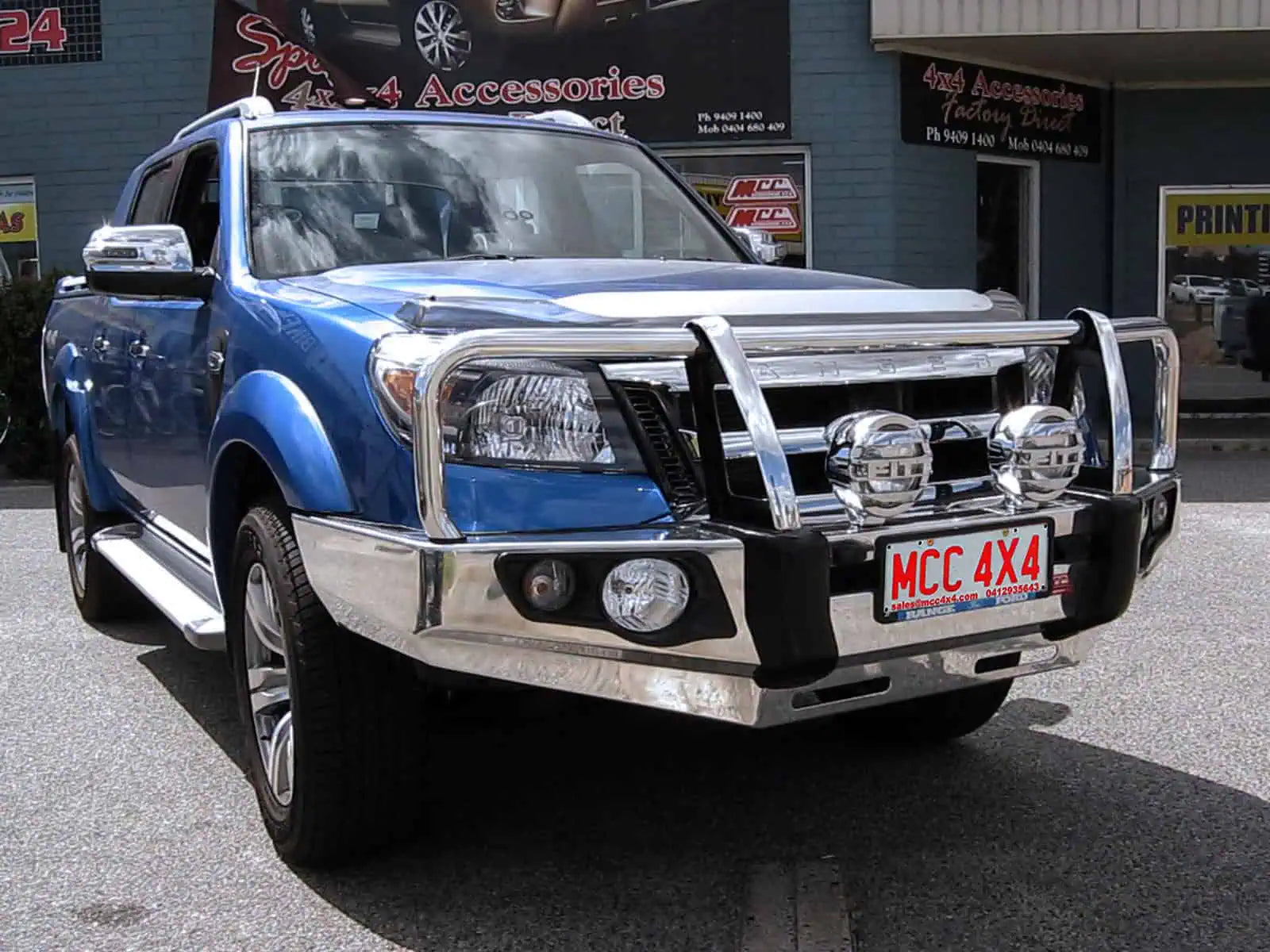 Ranger PK 2009-2011 707-02A Alloy Falcon Bull Bar A-Frame Package (LED Foglight) - SKU MCC-05002-702AWFOGUP