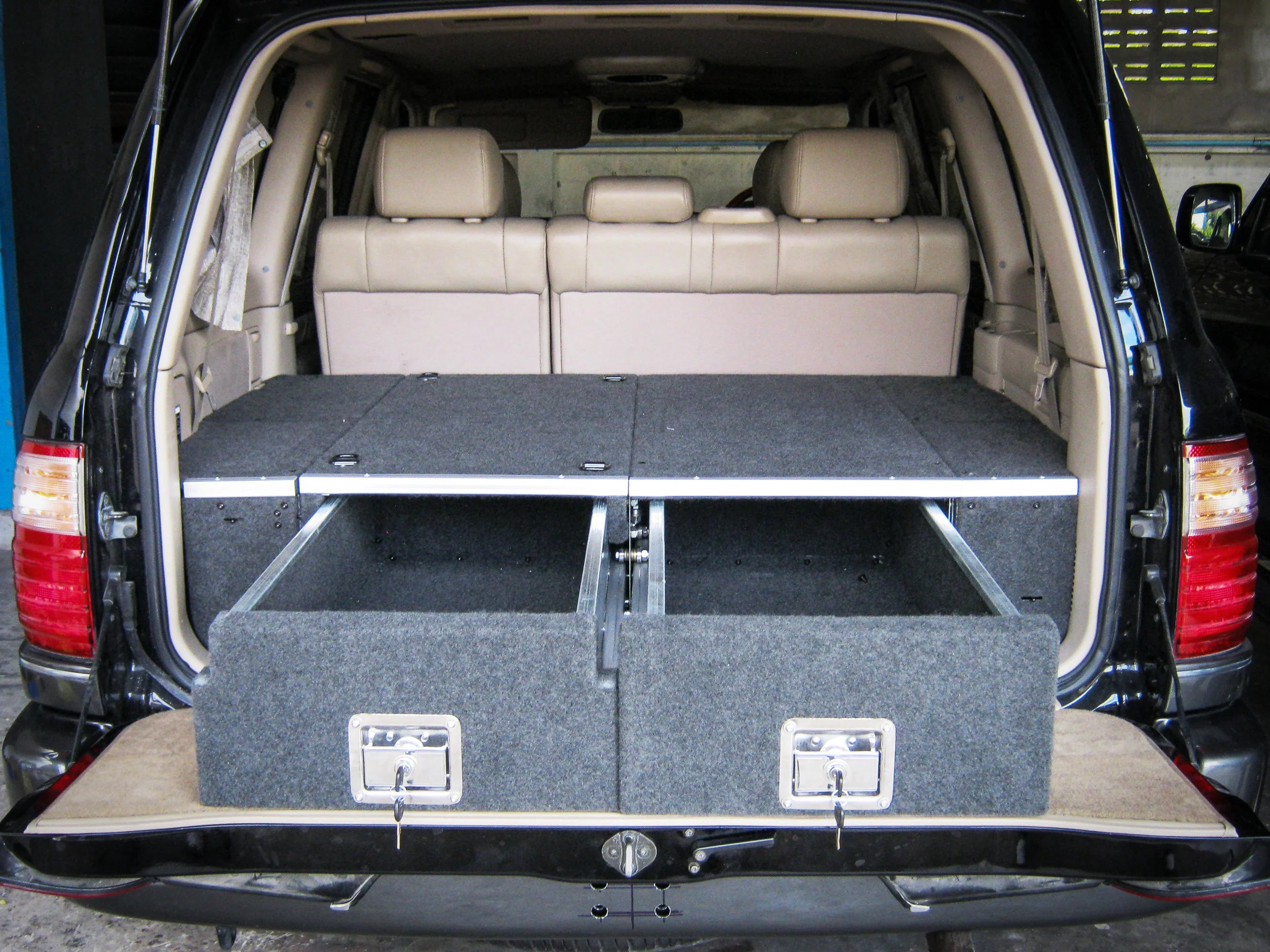 Land Cruiser 100 Series 1998-2007 4401SP Galvanised Steel Carpet Dual Drawer System - SKU MCC-01007-4401