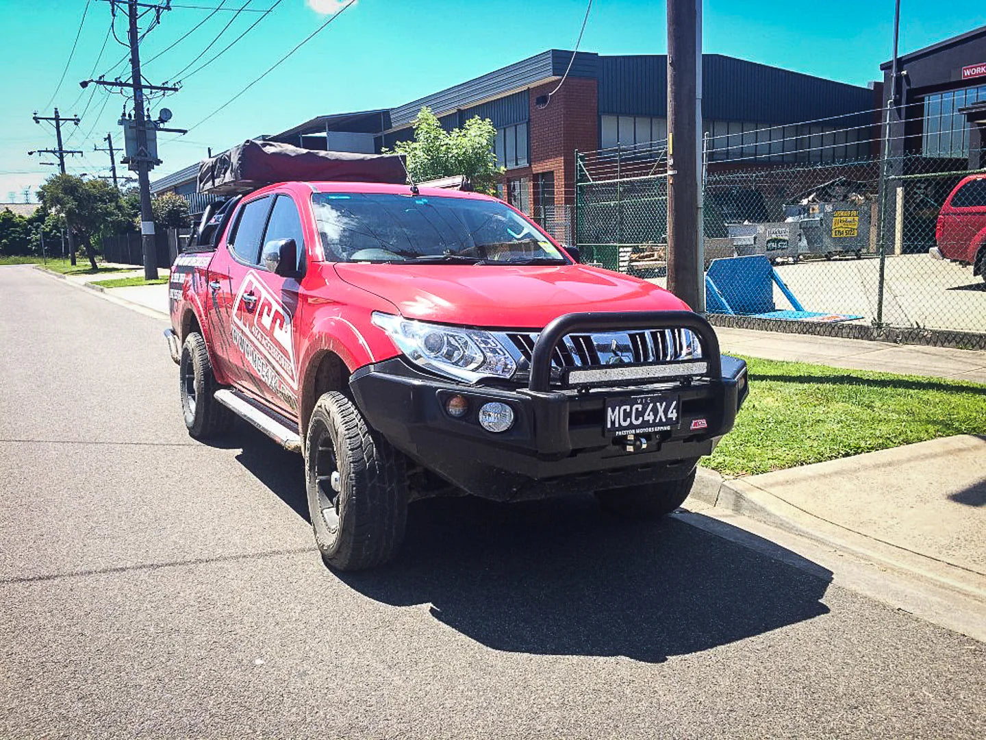 Triton MQ 2015-2019 707-01 Falcon Bull Bar Single Black Loops Package (LED Foglight) - SKU MCC-02008-701SBLFOGUP