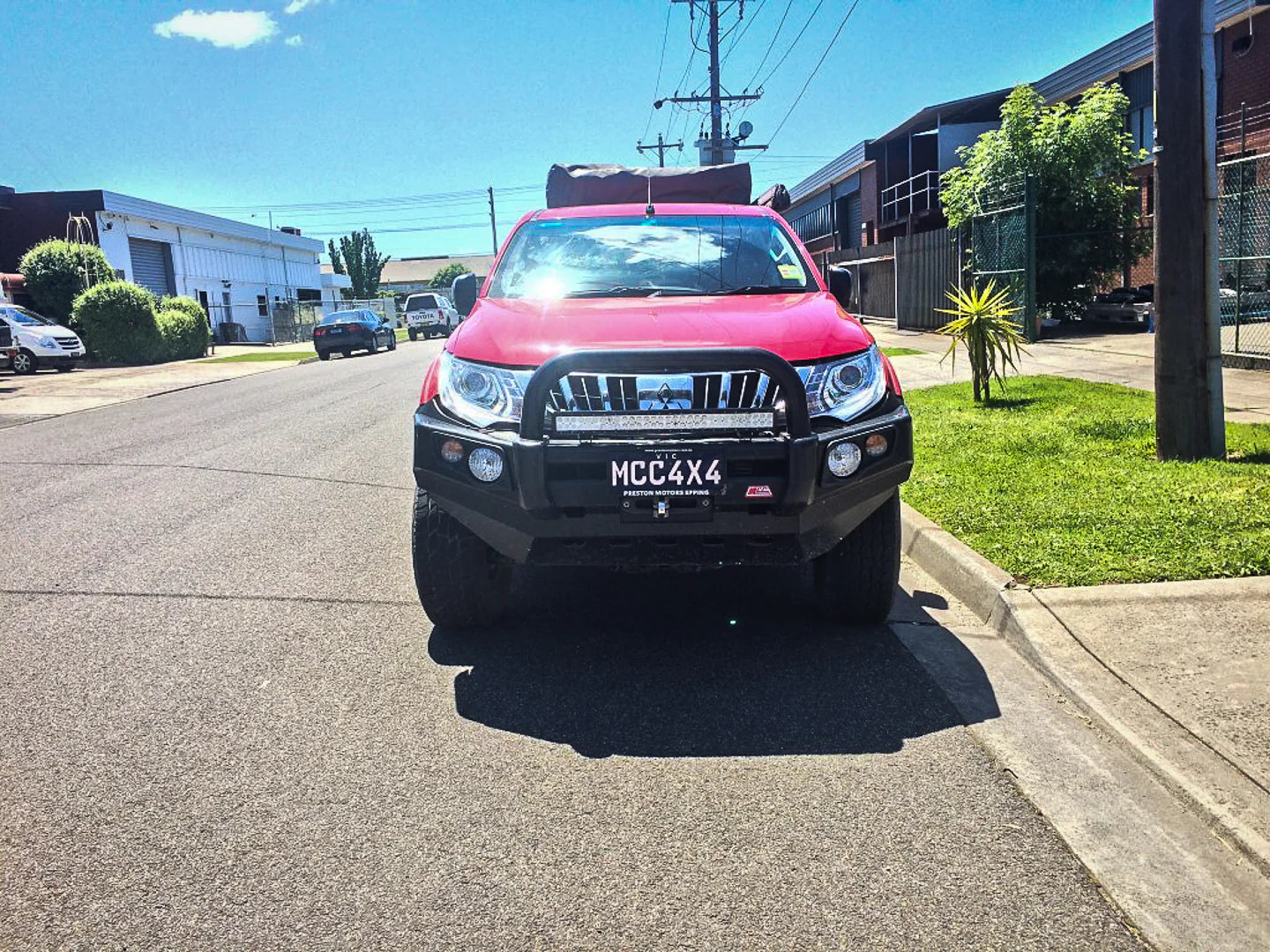 Triton MQ 2015-2019 707-01 Falcon Bull Bar Single Black Loops Package (LED Foglight) - SKU MCC-02008-701SBLFOGUP