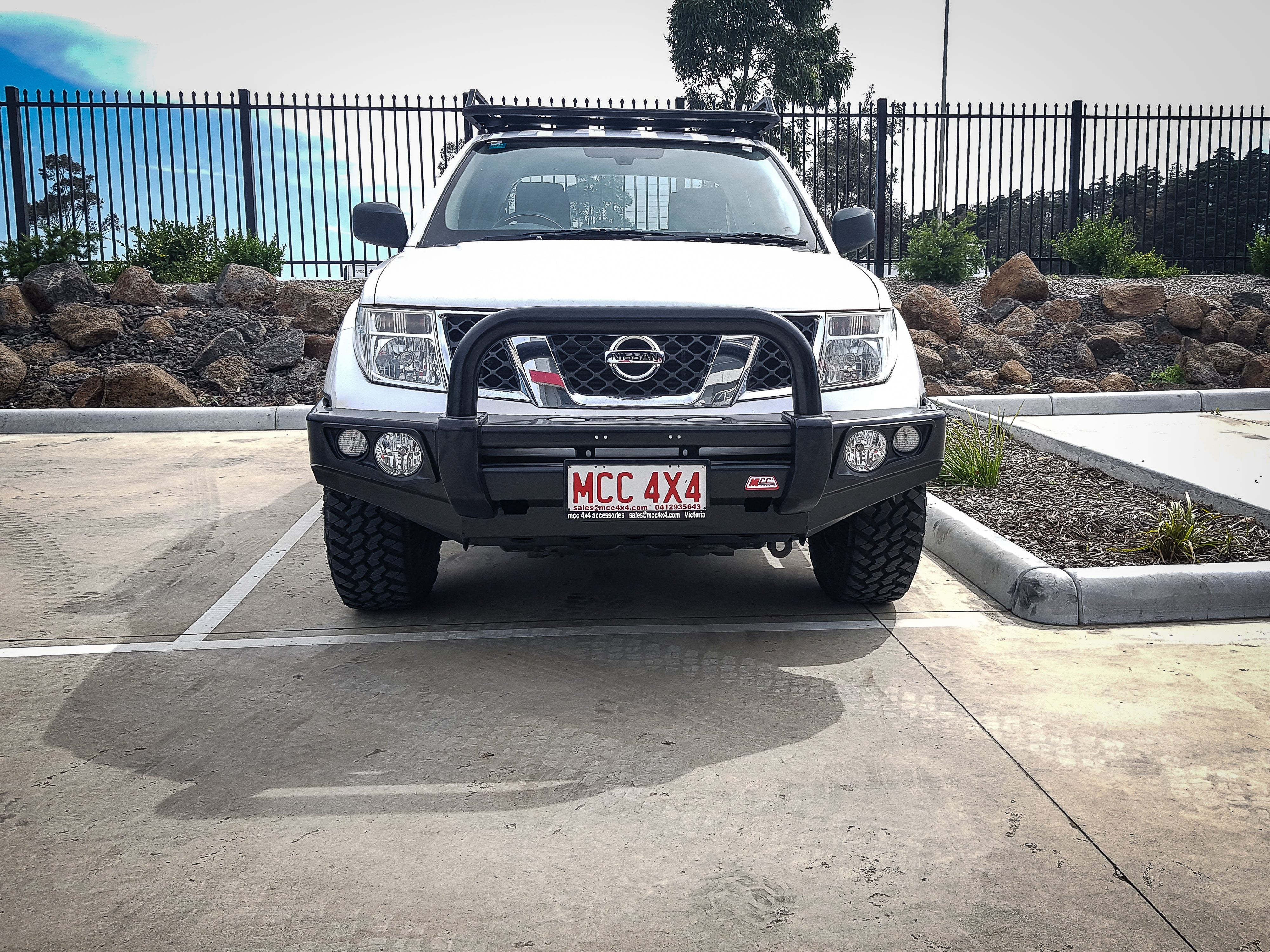 Navara D40 2011-2015 707-01 Falcon Bull Bar Single Black Loops Package (LED Foglight) - SKU MCC-03007-701SBLFOGUP