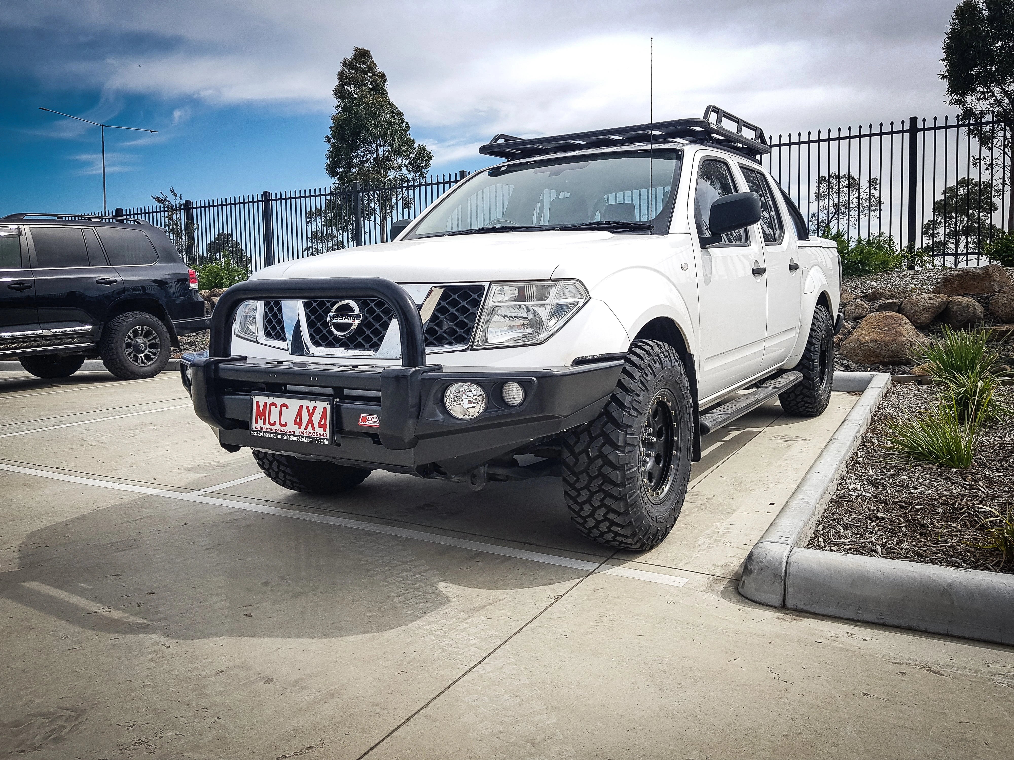 Navara D40 2005-2010 707-01 Falcon Bull Bar Single Black Loops Package (No Foglight) - SKU MCC-03006-701SBL