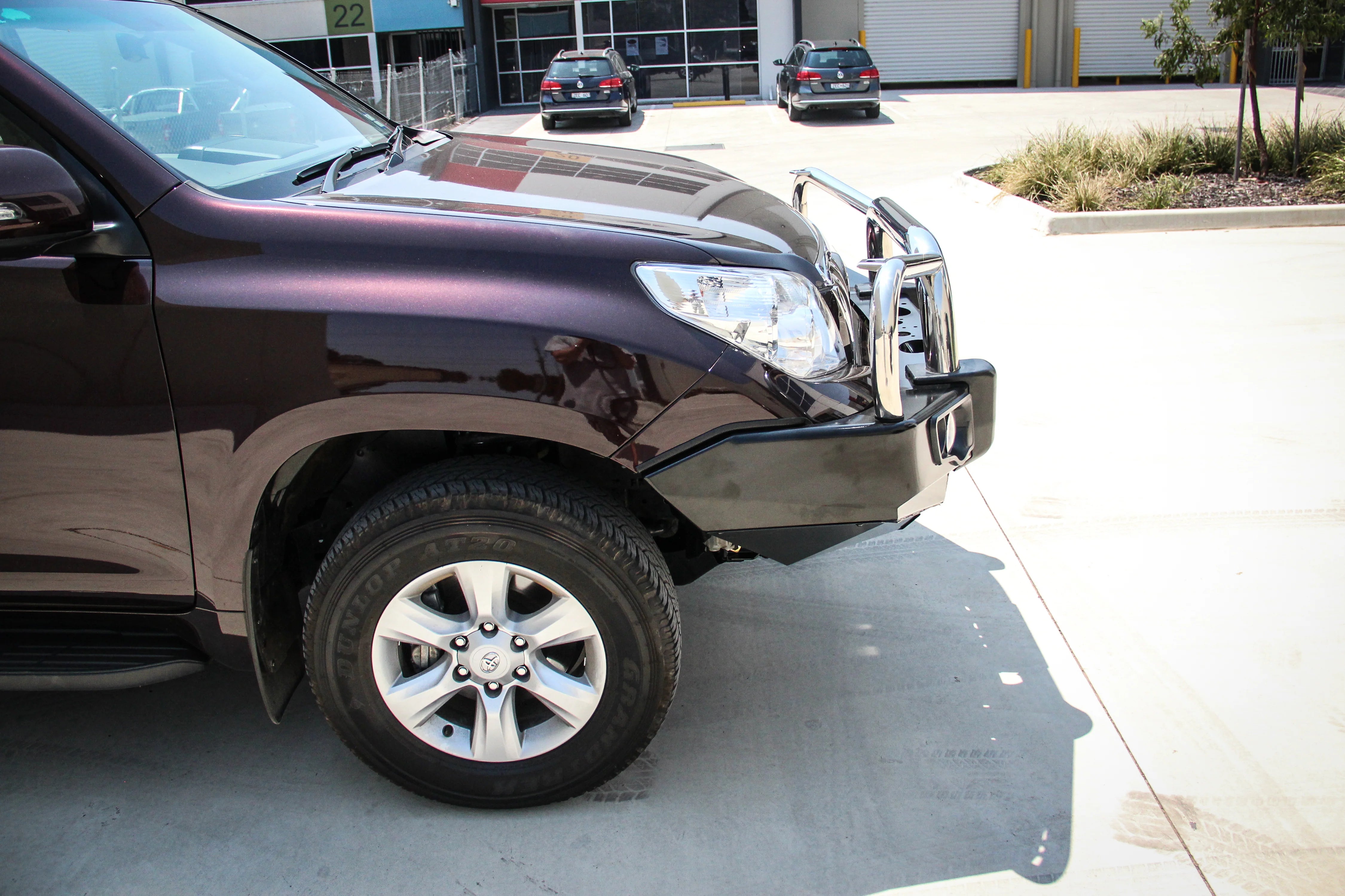 Prado 150 Prefacelift 2009-2017 707-01 Falcon Bull Bar Triple Single Black Loops Package (LED Foglight) - SKU MCC-01011-701SBLFOGUP