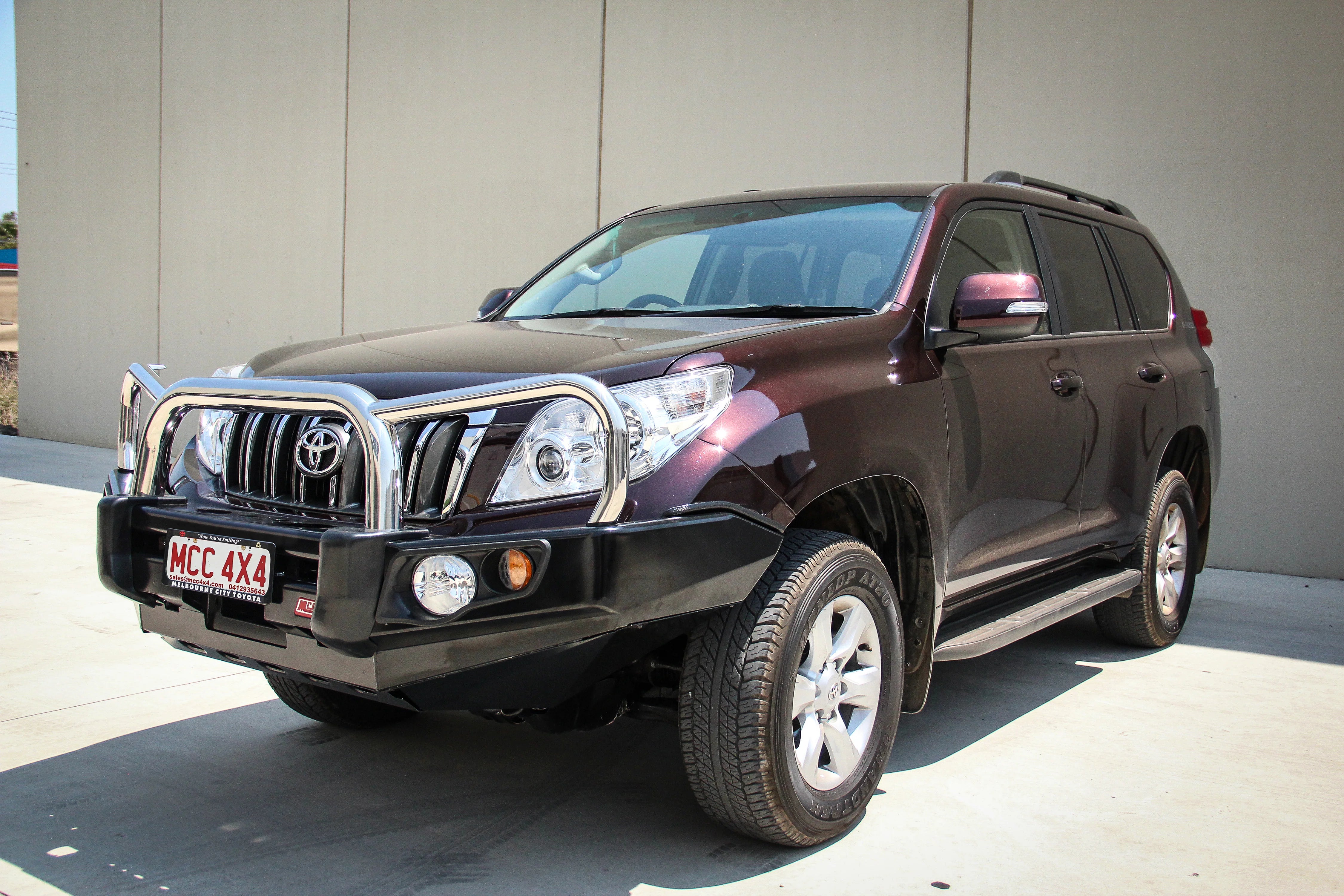 Prado 150 Prefacelift 2009-2017 707-01 Falcon Bull Bar Triple Single Black Loops Package (LED Foglight) - SKU MCC-01011-701SBLFOGUP