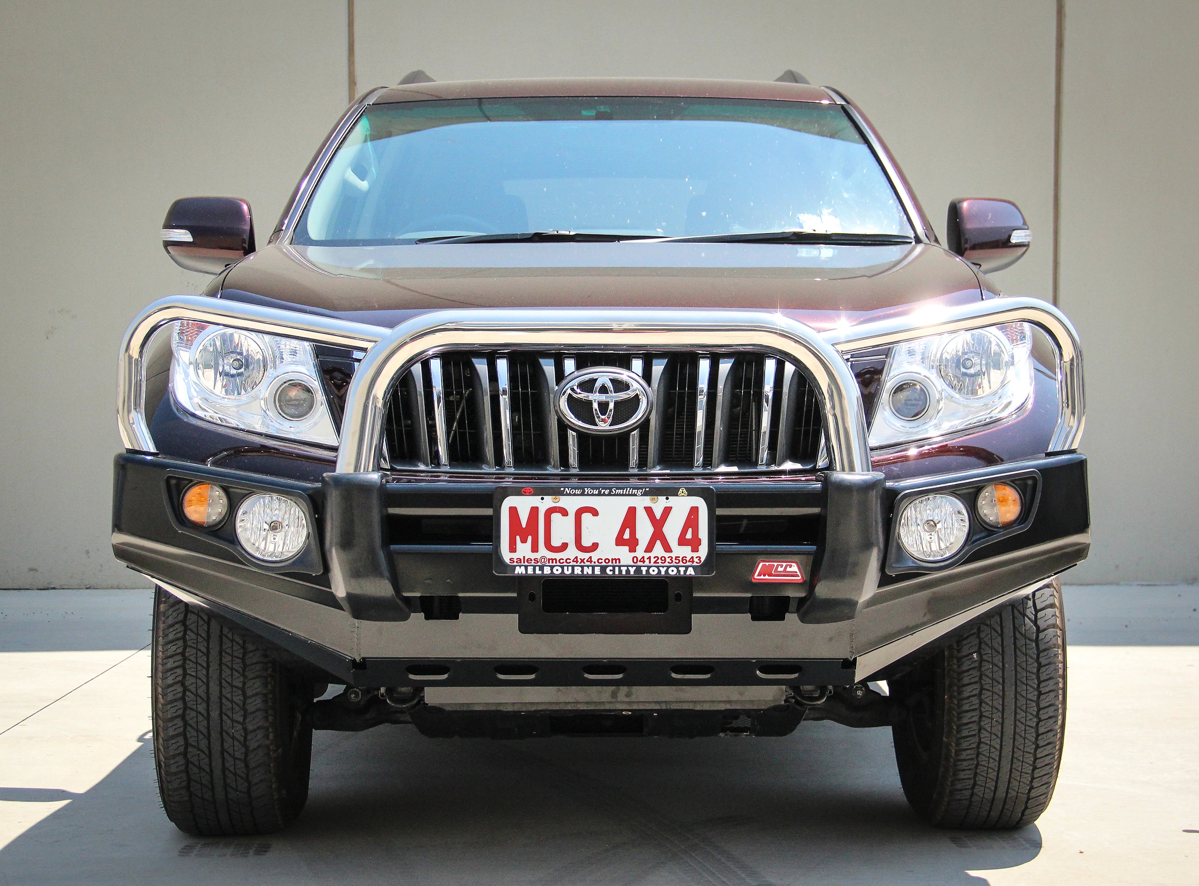 Prado 150 Prefacelift 2009-2017 707-01 Falcon Bull Bar Triple Single Black Loops Package (LED Foglight) - SKU MCC-01011-701SBLFOGUP