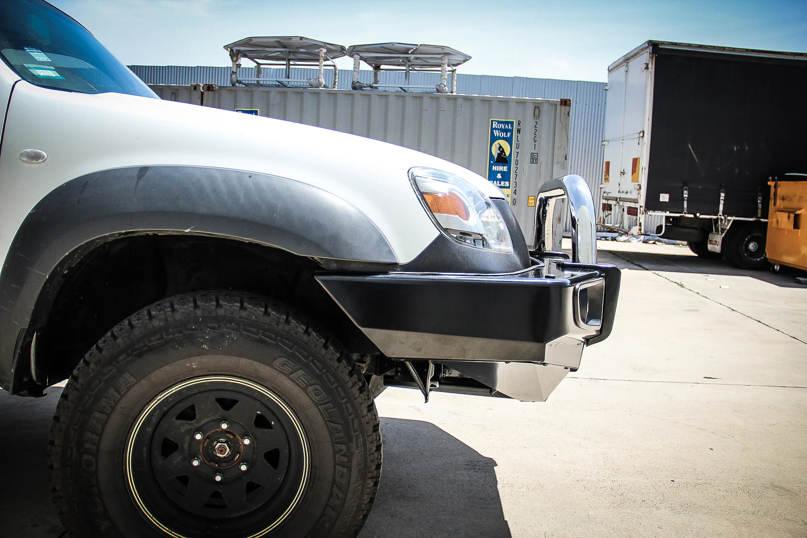 BT50 UN 2006-2011 707-01 Falcon Bull Bar Single Stainless Loops Package (LED Foglight) - SKU MCC-06001-701SSLFOGUP