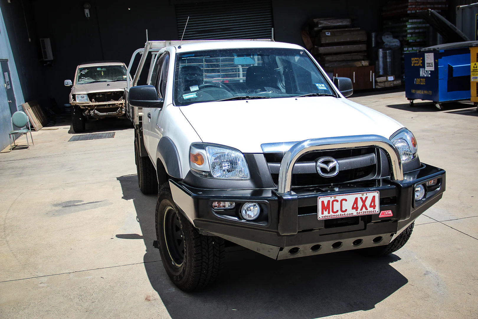 BT50 UN 2006-2011 707-01 Falcon Bull Bar Single Stainless Loops Package (LED Foglight) - SKU MCC-06001-701SSLFOGUP