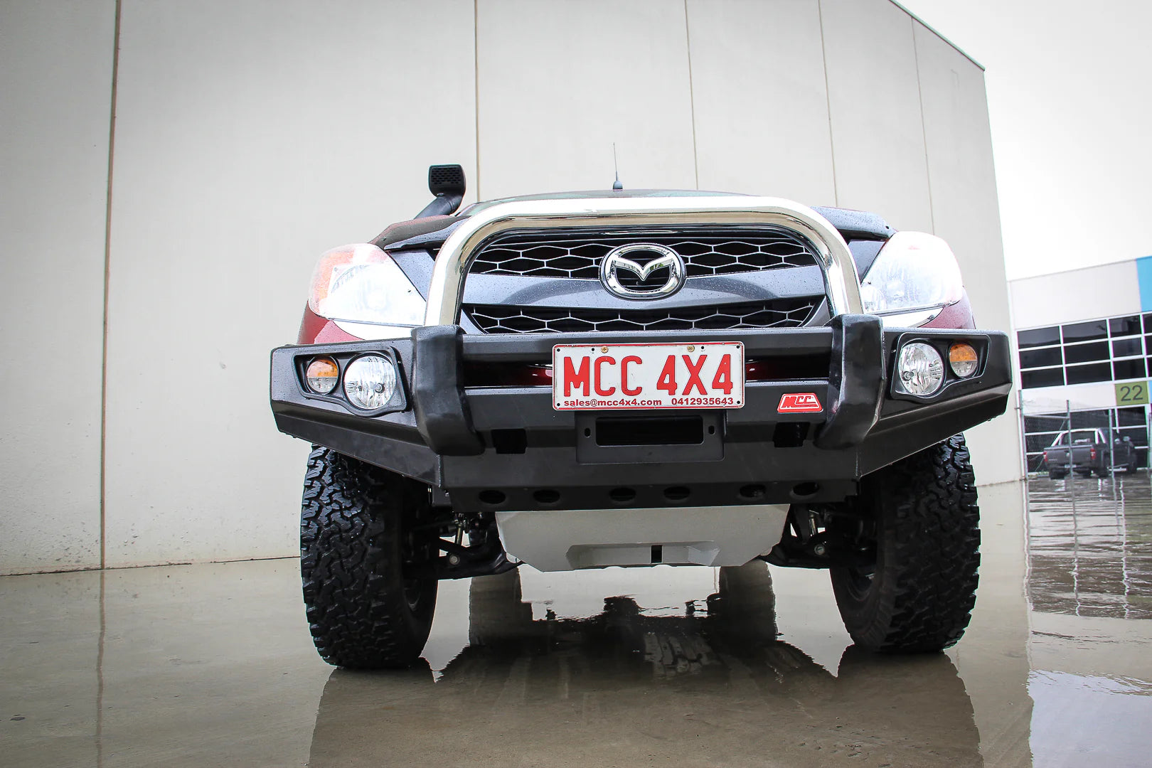 BT50 UP UR 2012-2020 707-01 Flacon Bull Bar Single Stainless Loops Package (LED Foglight) - SKU MCC-06002-701SSLFOGUP