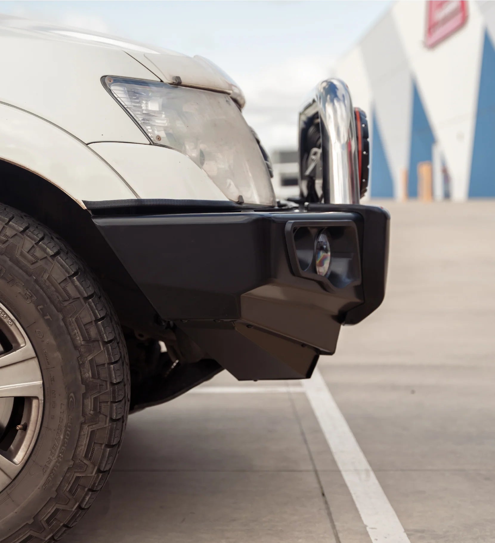 Pajero NS,NX,NT,NW 2006-2021 707-01 Falcon Bull Bar Single Stainless Loops Package (LED Foglight) - SKU MCC-02004-701SSLFOGUP