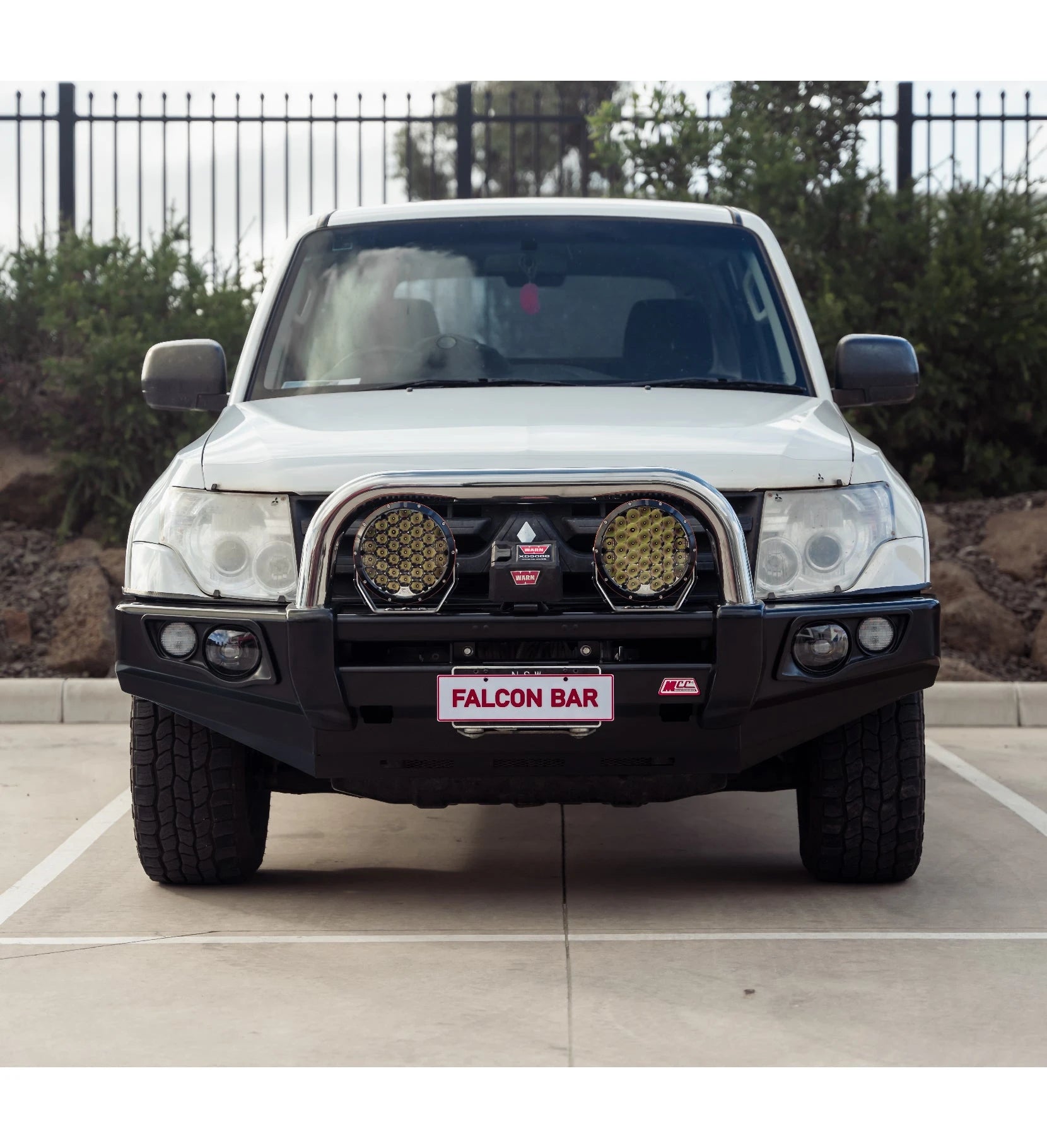 Pajero NS,NX,NT,NW 2006-2021 707-01 Falcon Bull Bar Single Stainless Loops Package (No Foglight) - SKU MCC-02004-701SSL