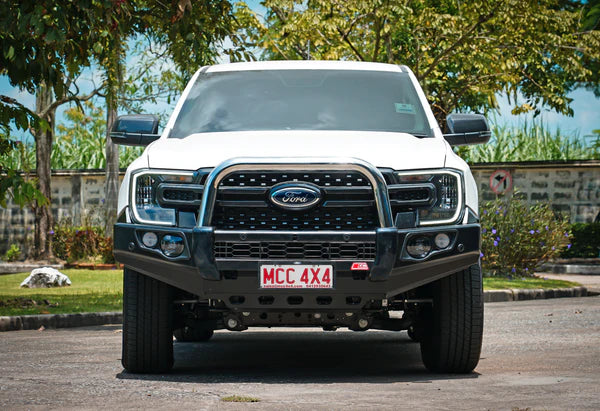 Next-Gen Ranger/Everest 2022-On 707-01 Flacon Bull Bar Single Stainless Loops Package (LED Foglight) - SKU MCC-05010-701SSLFOGUP