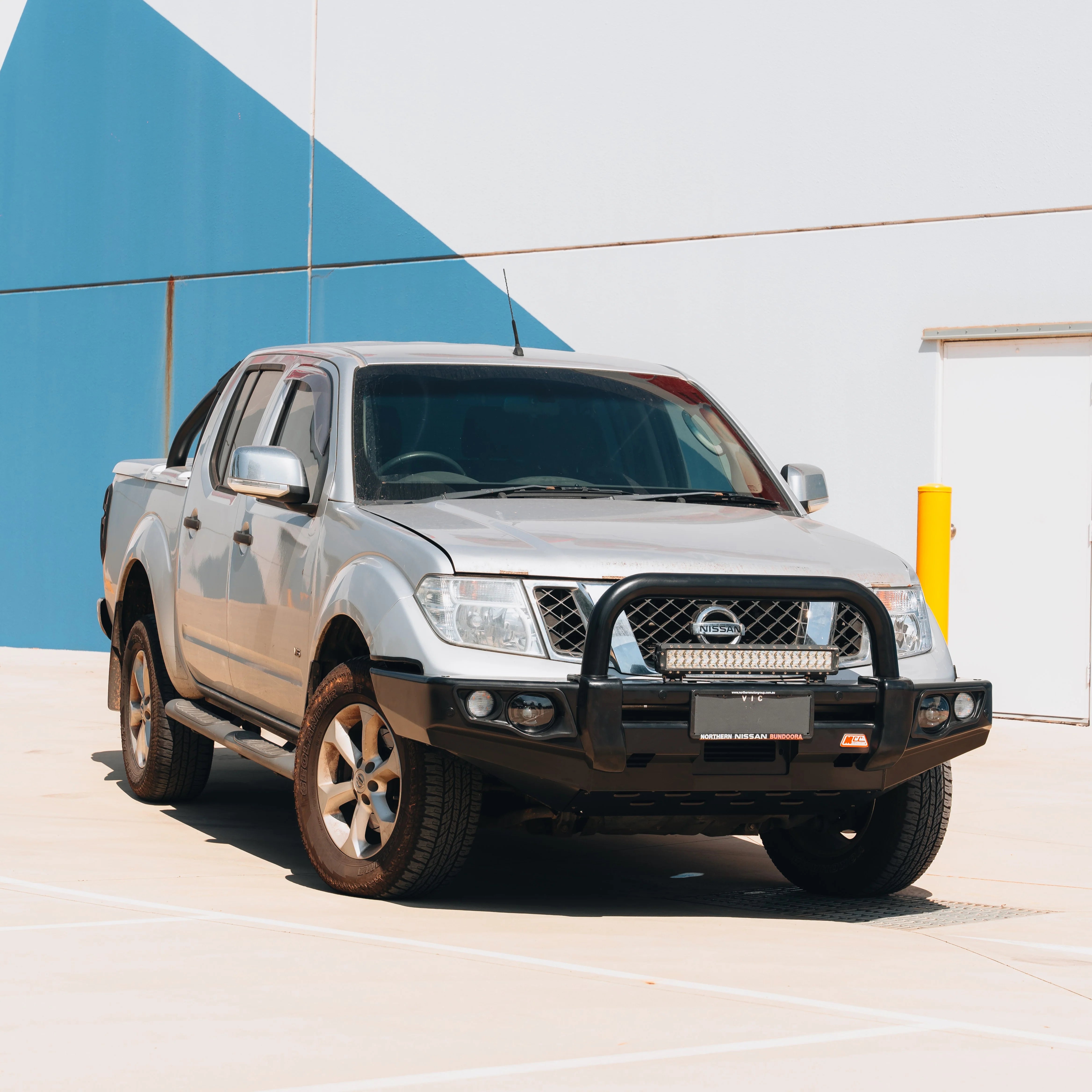 Navara D40 2005-2010 707-01 Falcon Bull Bar Single Black Loops Package (LED Foglight) - SKU MCC-03006-701SBLFOGUP