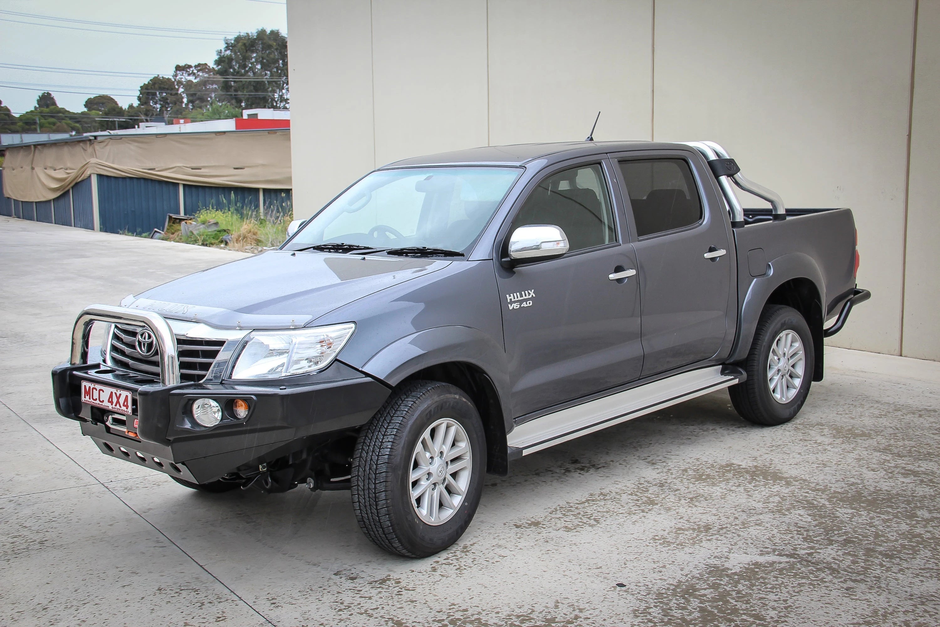 Hilux KUN26R 2012-2015 707-01 Falcon Bull Bar Single Stainless Loops Package (No Foglight) - SKU MCC-01015-701SSL