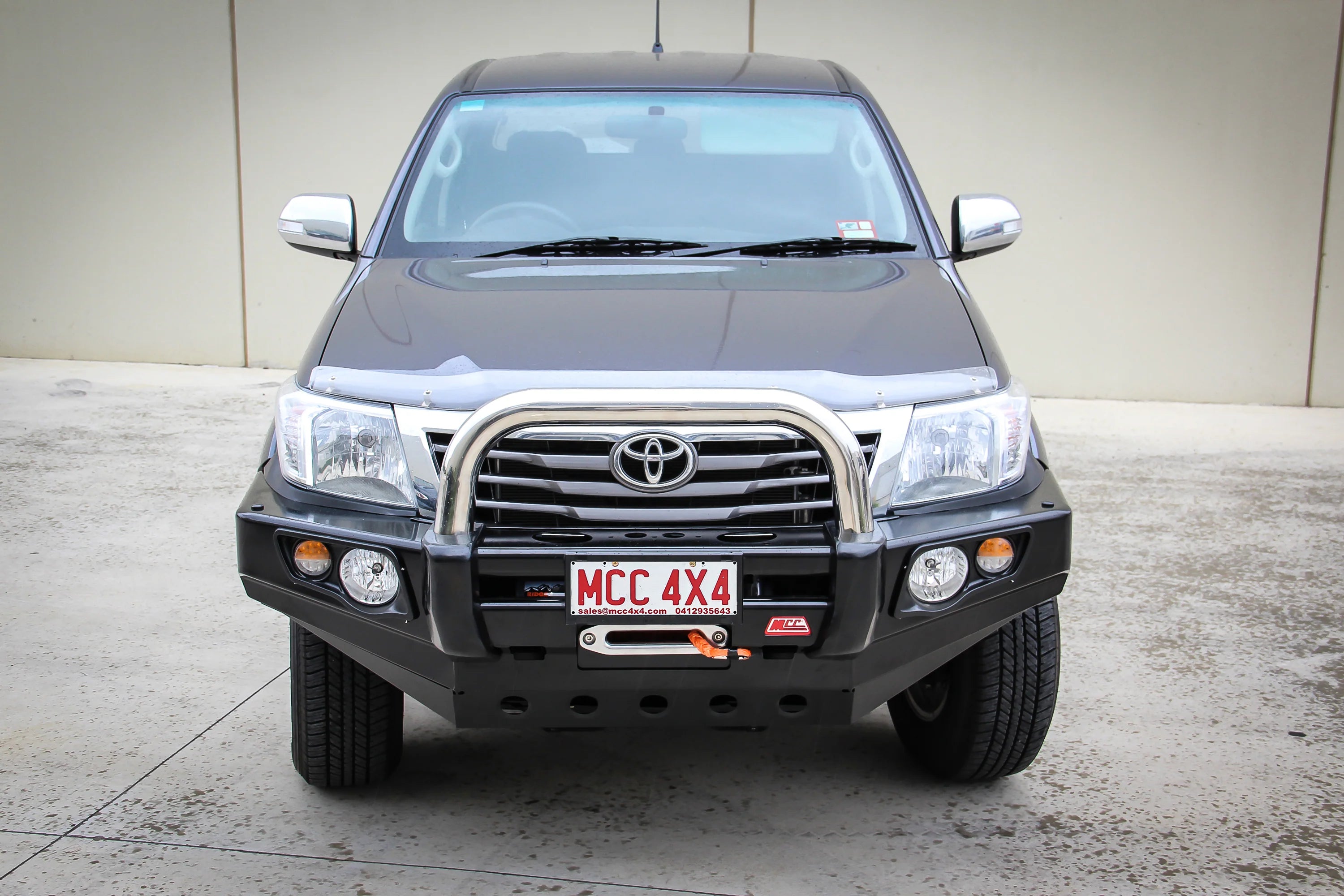 Hilux KUN26R 2012-2015 707-01 Falcon Bull Bar Single Stainless Loops Package (LED Foglight) - SKU MCC-01015-701SSLFOGUP