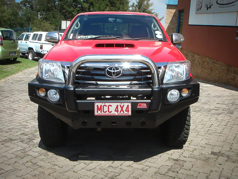Hilux KUN26R 2012-2015 707-01 Falcon Bull Bar Single Stainless Loops Package (LED Foglight) - SKU MCC-01015-701SSLFOGUP