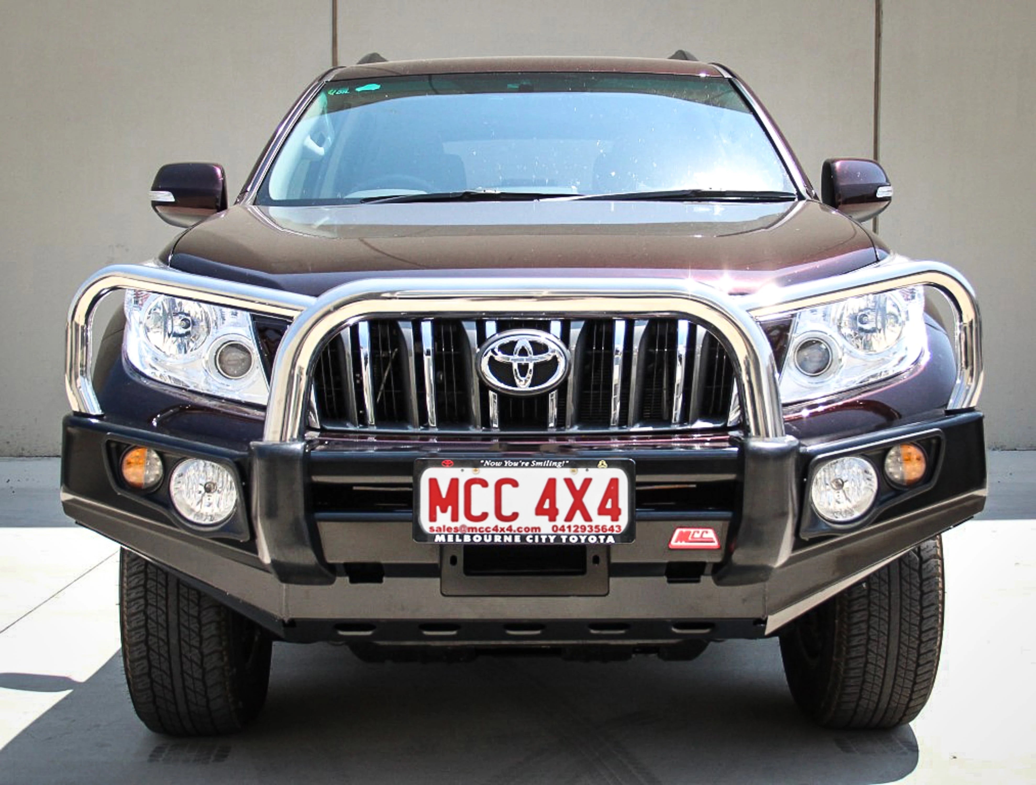 Prado 150 Prefacelift 2009-2017 707-01 Falcon Bull Bar Triple Stainless Black Loops Package (No Foglight) - SKU MCC-01011-701SSL