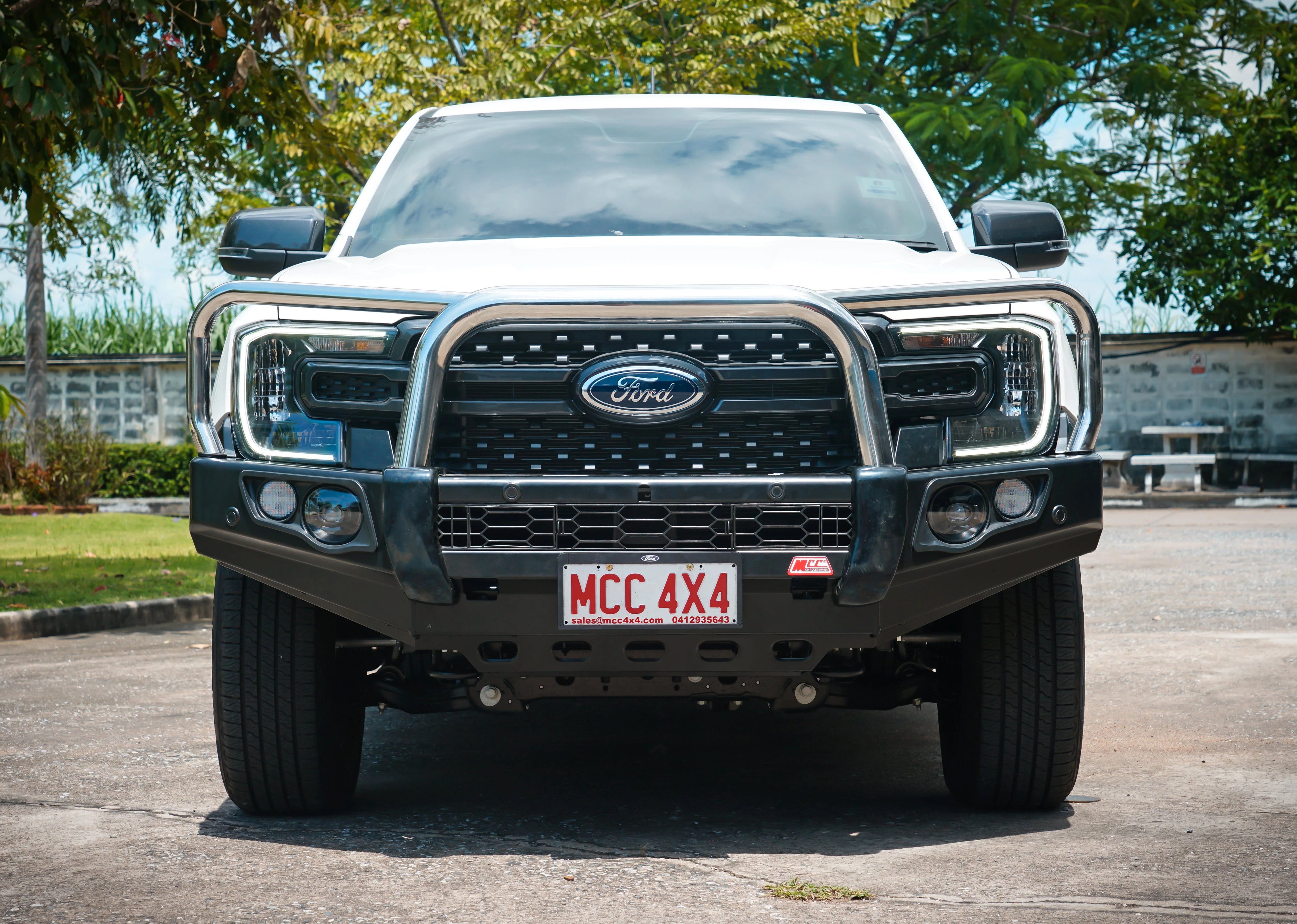 Next-Gen Ranger/Everest 2022-On 707-01 Falcon Bull Bar Triple Stainless Loops (No Foglight) - SKU MCC-05010-701UP