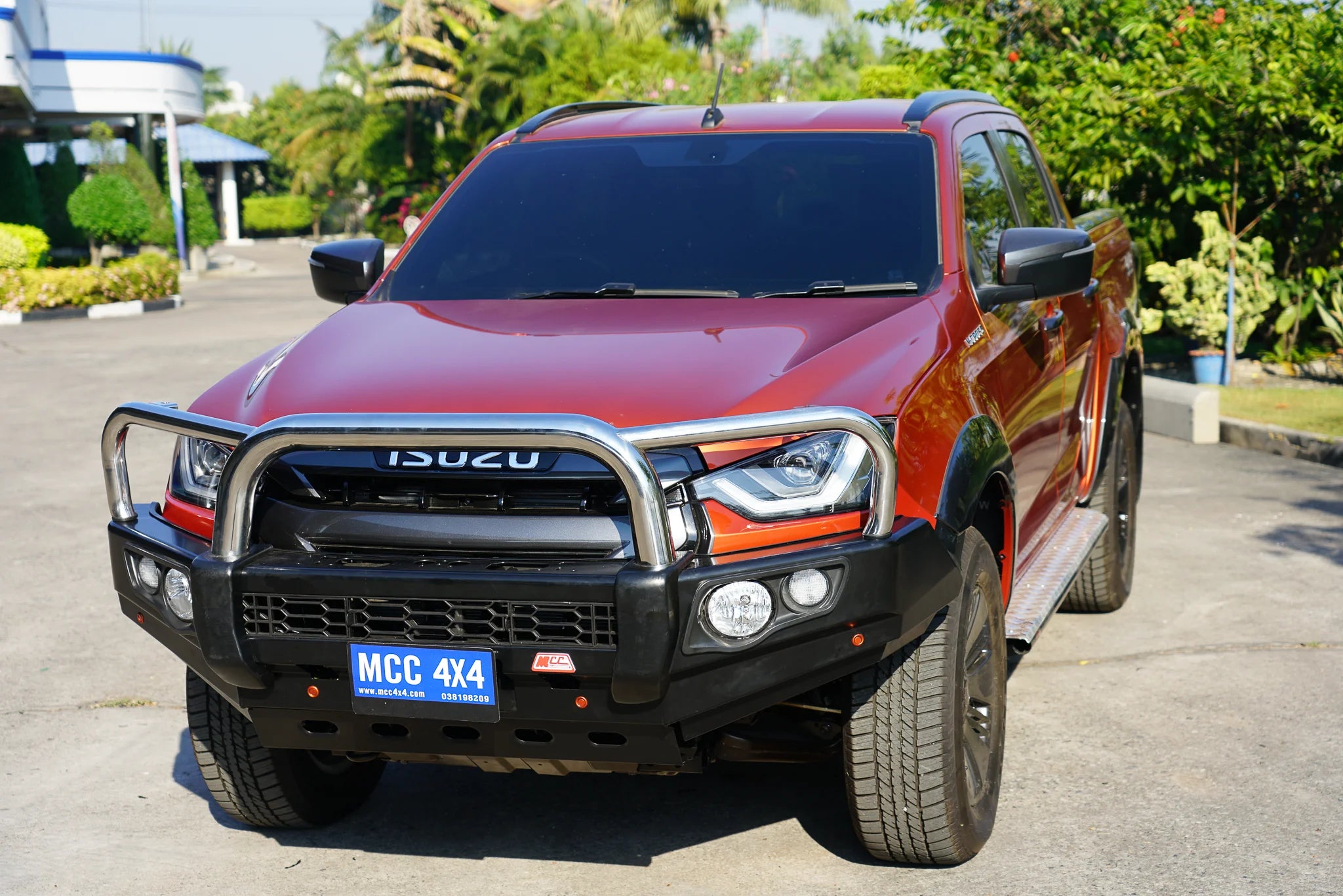 Dmax RG 2020-Present 707-01 Falcon Bull Bar Triple Stainless Loops Package (LED Foglight) - SKU MCC-08007-701FOGUP