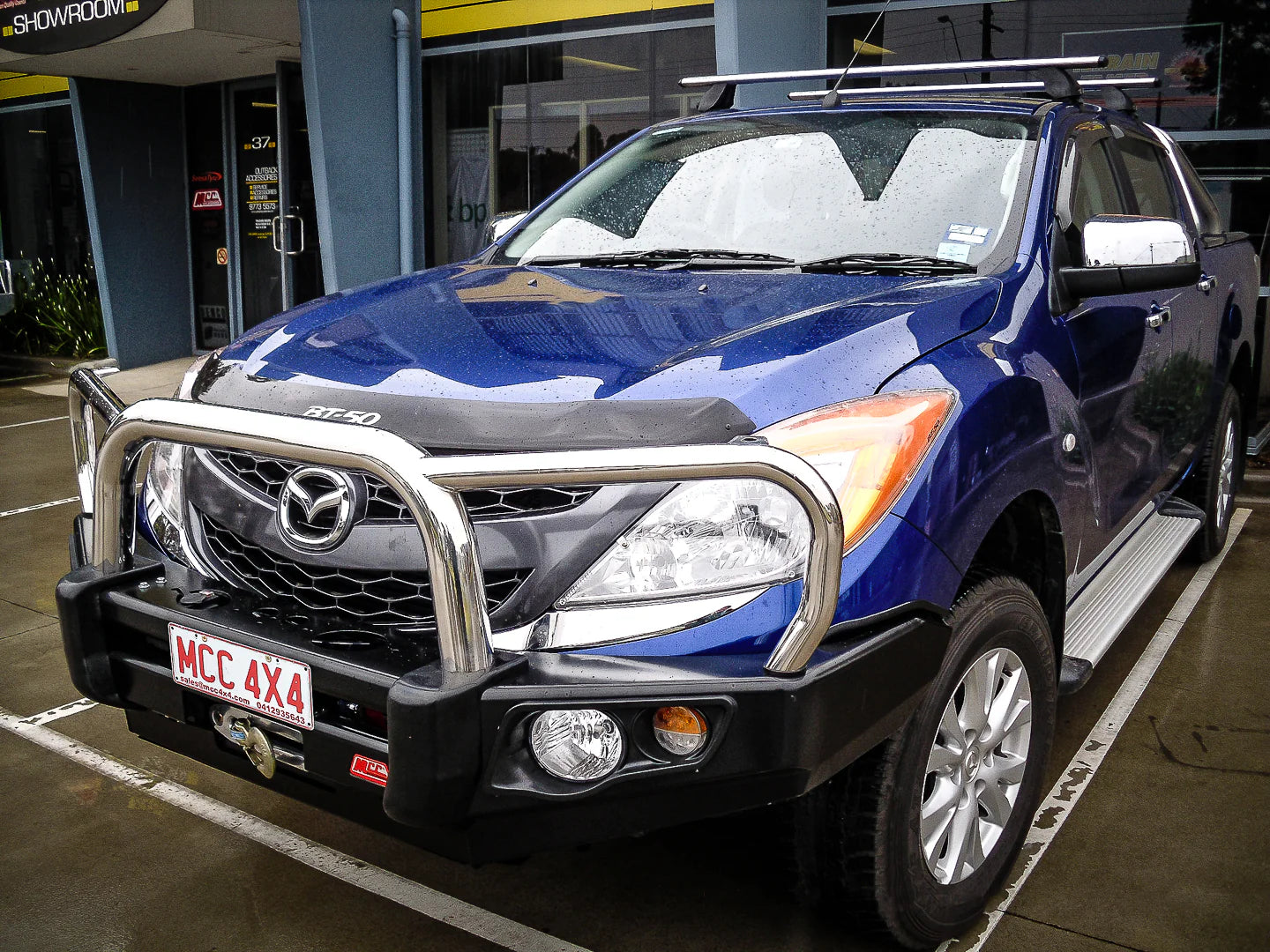 BT50 UP UR 2012-2020 707-01 Falcon Bull Bar Triple Stainless Loop Package (LED Foglight) - SKU MCC-06002-701FOGUP