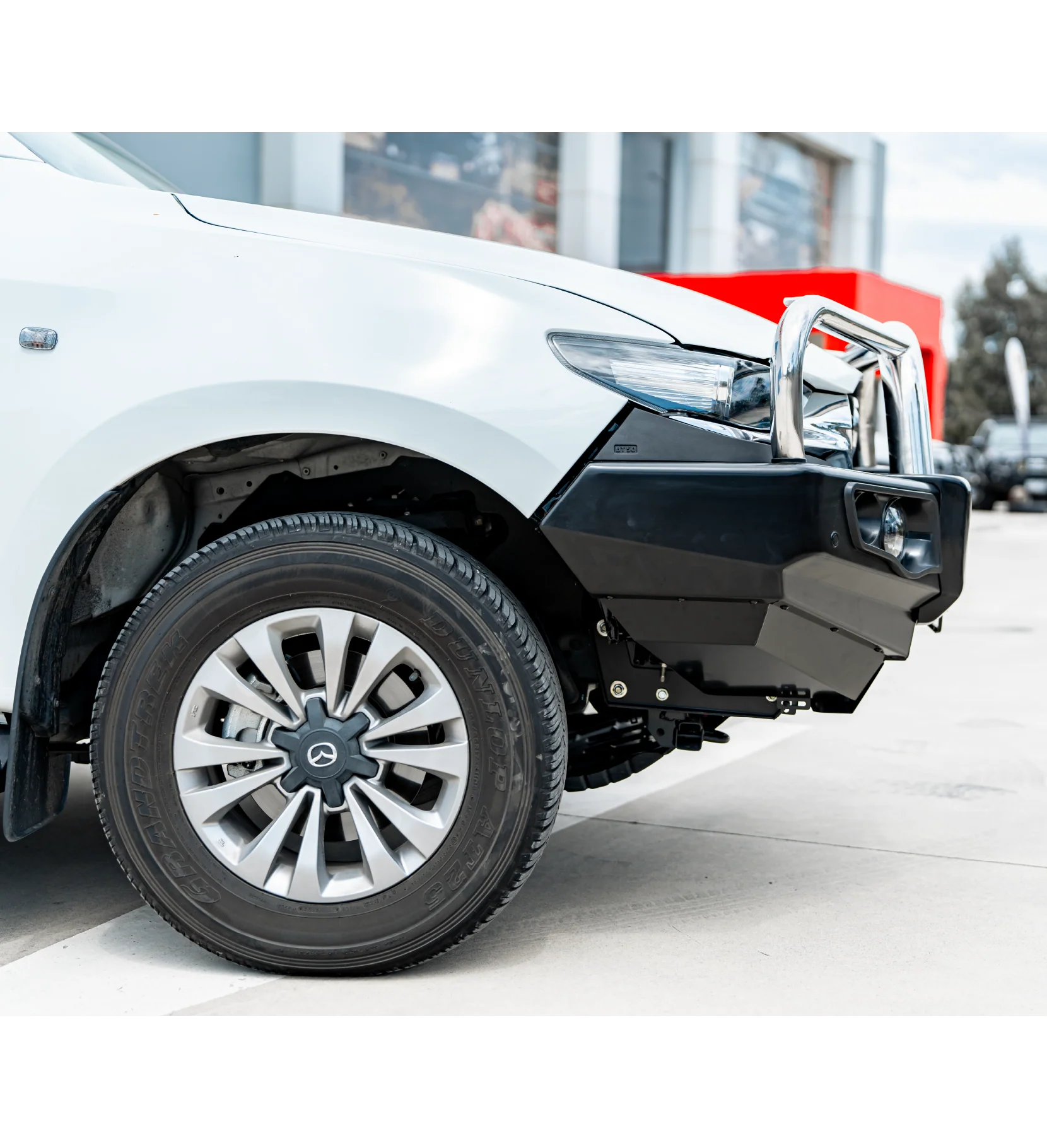 BT50 FT 2021-On 707-01 Falcon Bull Bar Triple Stainless Loop Package (LED Foglight)- SKU MCC-06004-701FOGUP