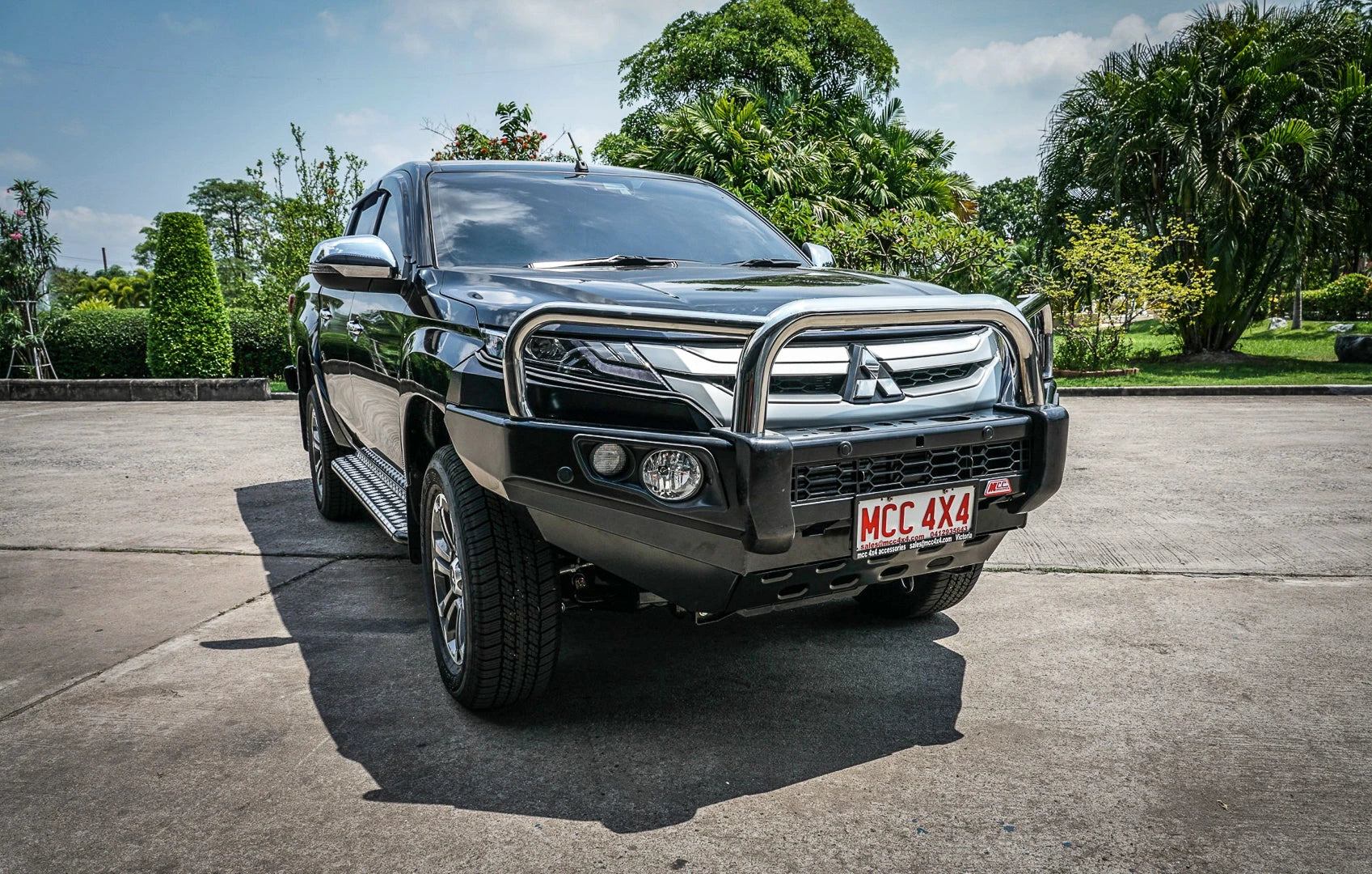 Triton MR 2019-On 707-01 Falcon Bull Bar Triple Stainless Loops Package (No Foglight) - SKU MCC-02011-701UP