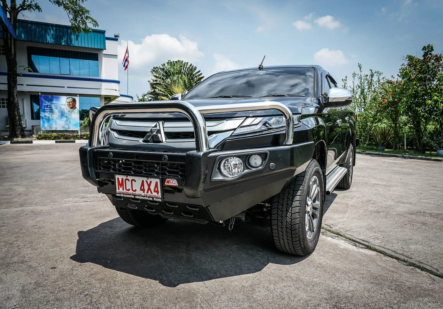Triton MR 2019-On 707-01 Falcon Bull Bar Triple Stainless Loops Package (No Foglight) - SKU MCC-02011-701UP