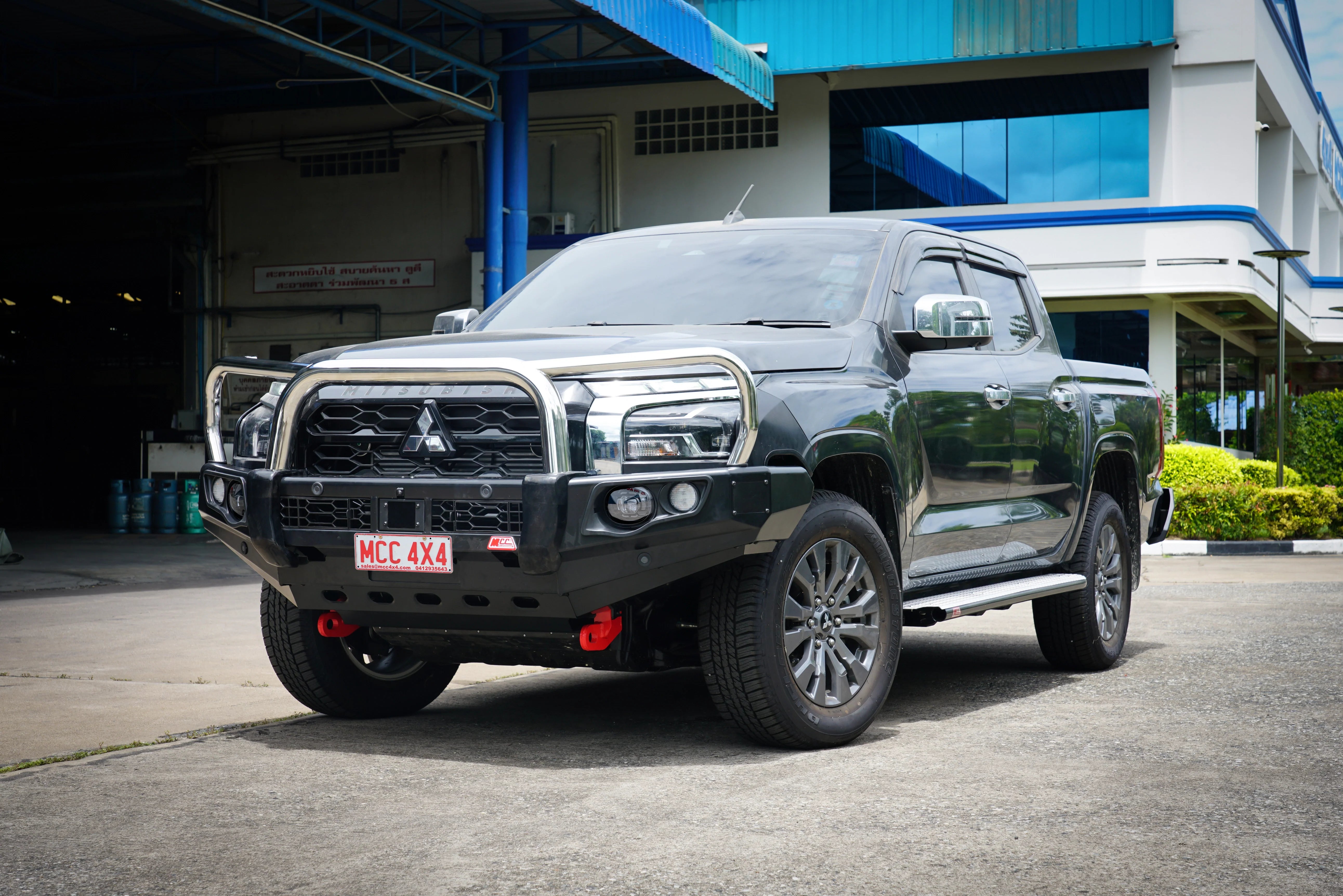 Triton MV 2024-On 707-01 Falcon Bull Bar Triple Stainless Loops Package (LED Foglight) - SKU MCC-02013-701FOGUP