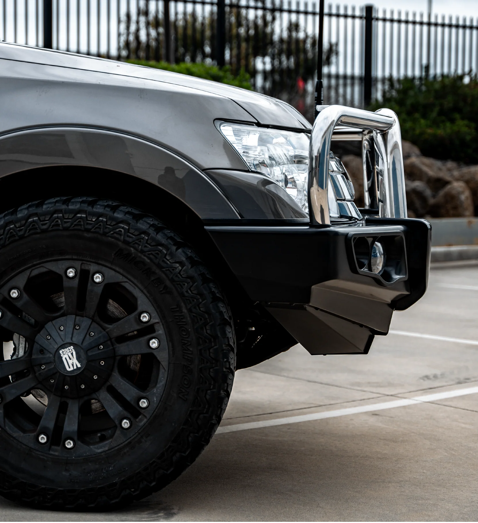 Pajero NS,NX,NT,NW 2006-2021 707-01 Falcon Bull Bar Triple Stainless Loops Package (LED Foglight) - SKU MCC-02004-701FOGUP