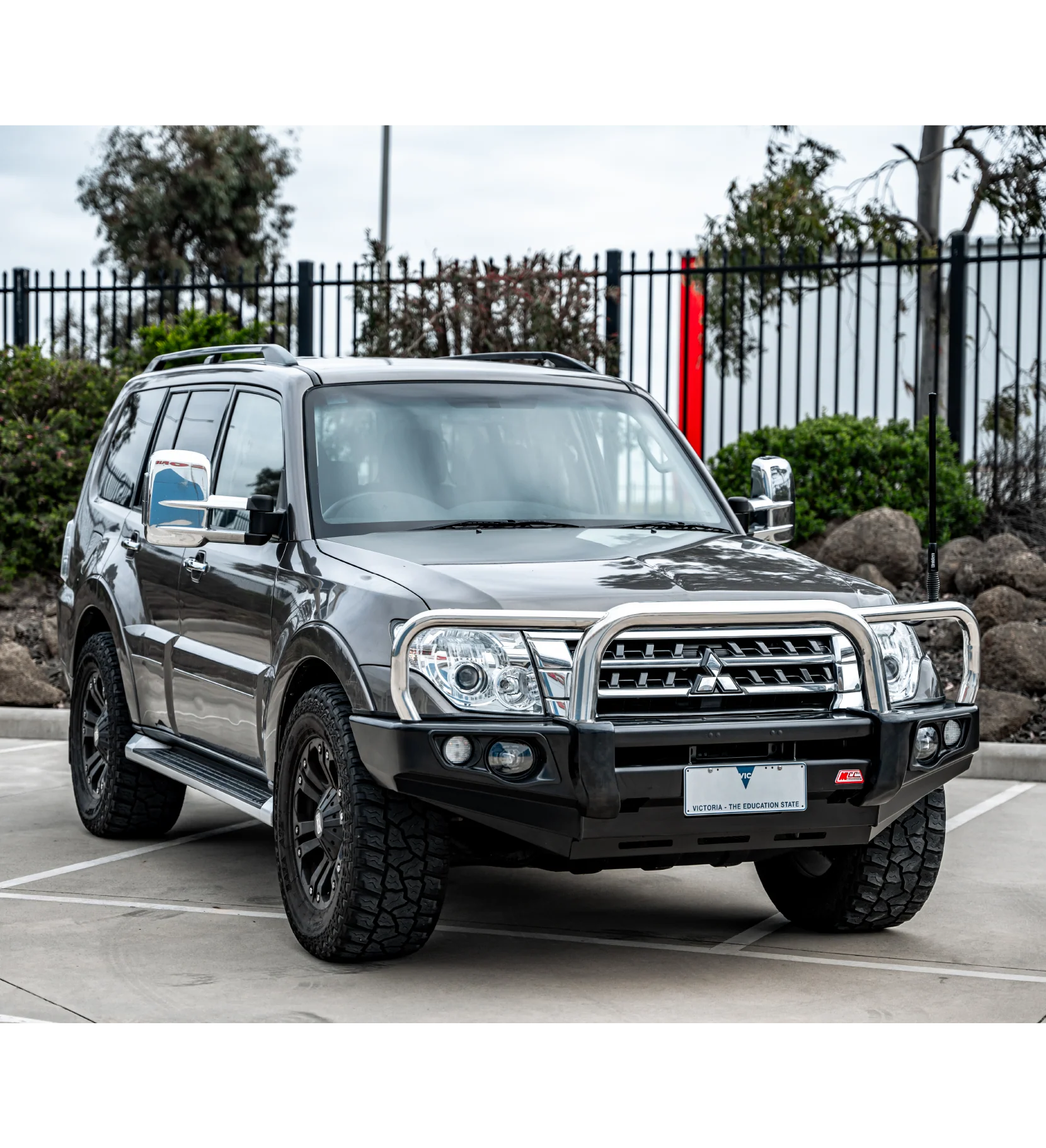 Pajero NS,NX,NT,NW 2006-2021 707-01 Falcon Bull Bar Triple Stainless Loops Package (LED Foglight) - SKU MCC-02004-701FOGUP