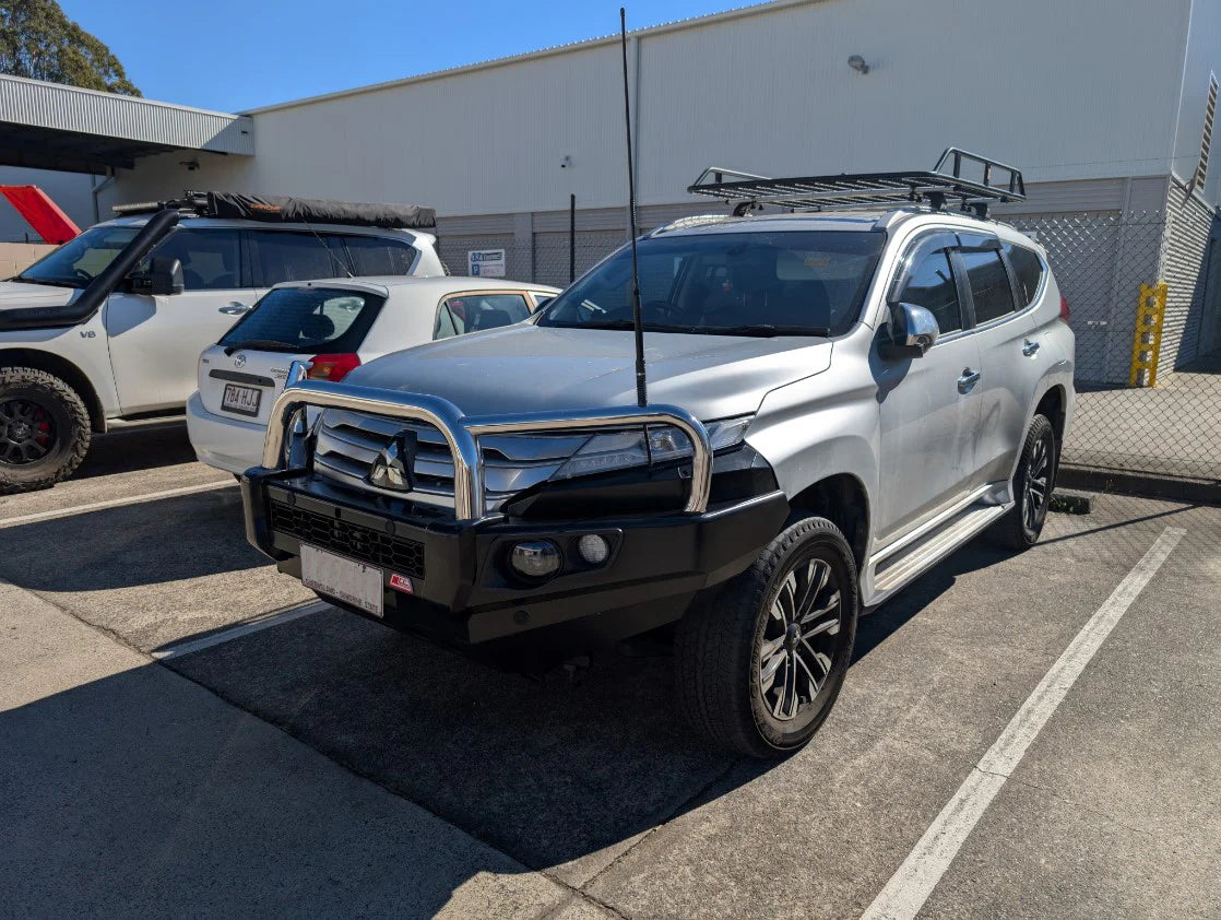 Pajero Sport QF 2020-On 707-01 Falcon Bull Bar Triple Stainless Loops Package (LED Foglight) - SKU MCC-02012-701FOGUP