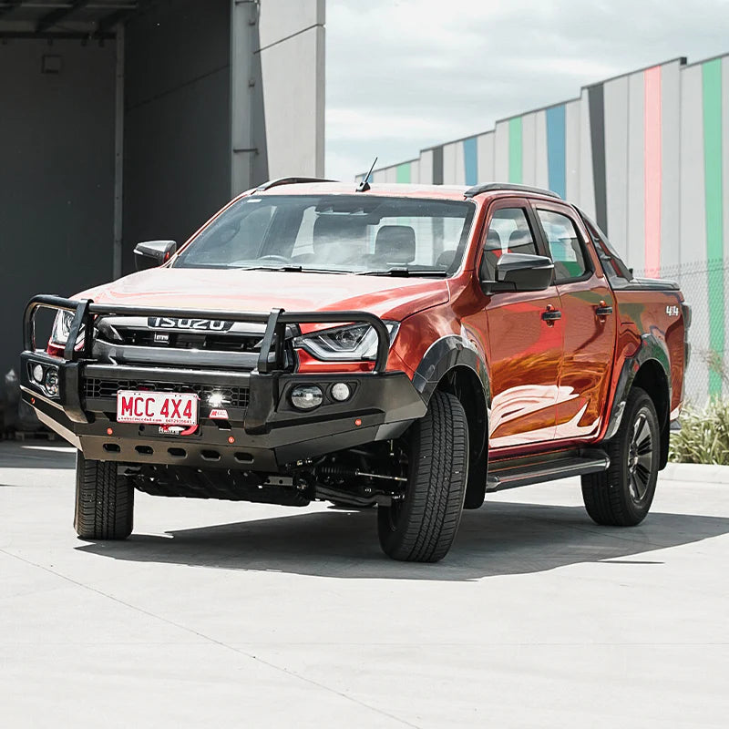 Dmax RG 2020-Present 707-02 Falcon Bull Bar Black A-Frame Package (LED Foglight) - SKU MCC-08007-702FOGUP