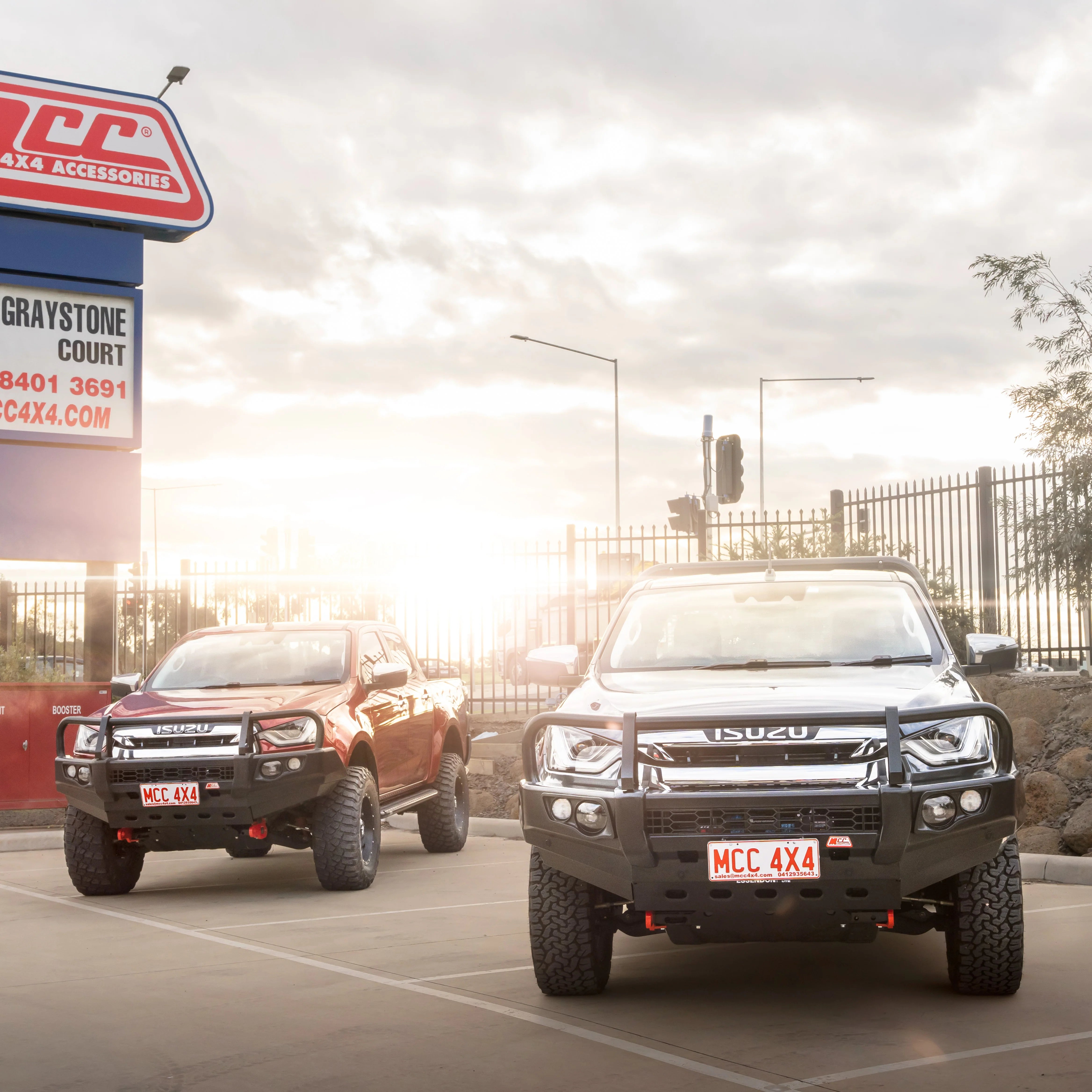 Dmax RG 2020-Present 707-02 Falcon Bull Bar Black A-Frame Package (LED Foglight) - SKU MCC-08007-702FOGUP