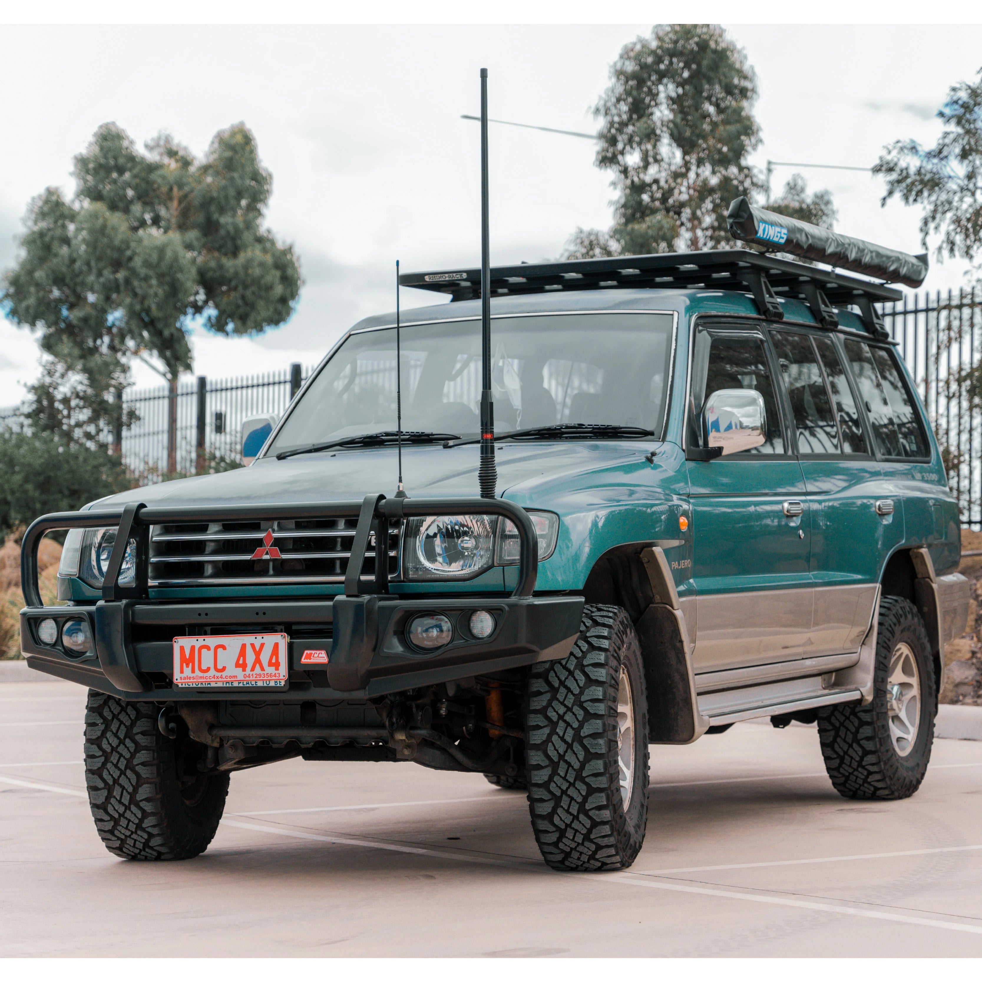 Pajero NH,NL 1991-1999 707-02 Falcon Bull Bar Black A-Frame Package (No Foglight) - SKU MCC-02007-702