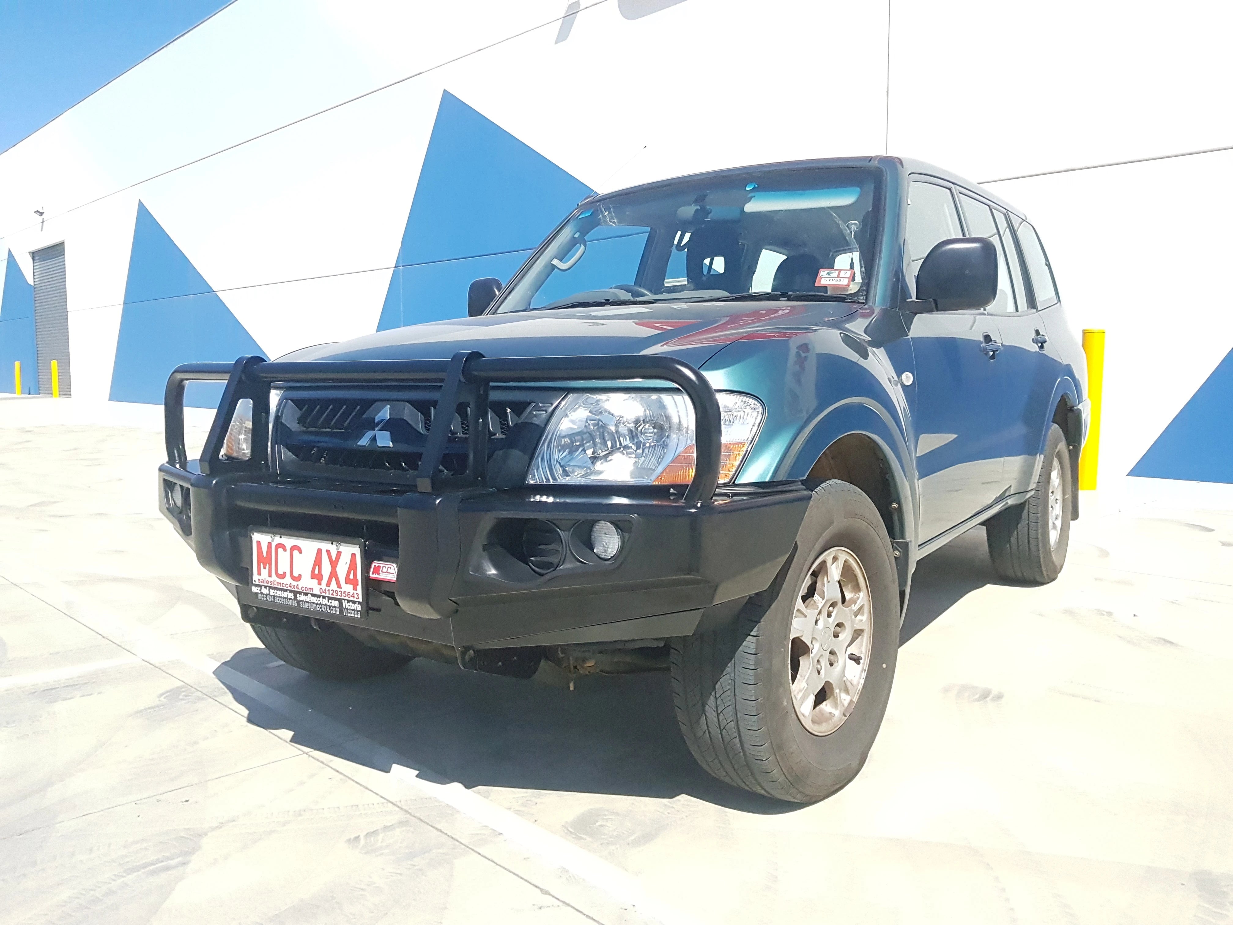 Pajero NM NP 1999-2006 707-02 Falcon Bull Bar Black A-Frame Package (No Foglight) - SKU MCC-02005-702UP