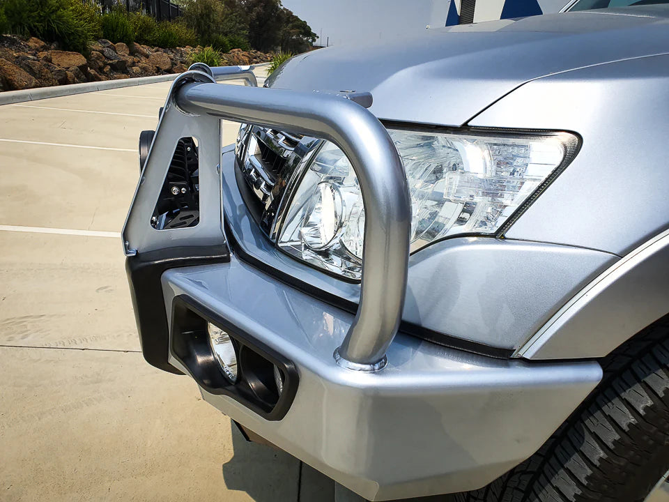 Pajero NS,NX,NT,NW 2006-2021 707-02 Falcon Bull Bar A-Frame Package (LED Foglight) - SKU MCC-02004-702FOGUP