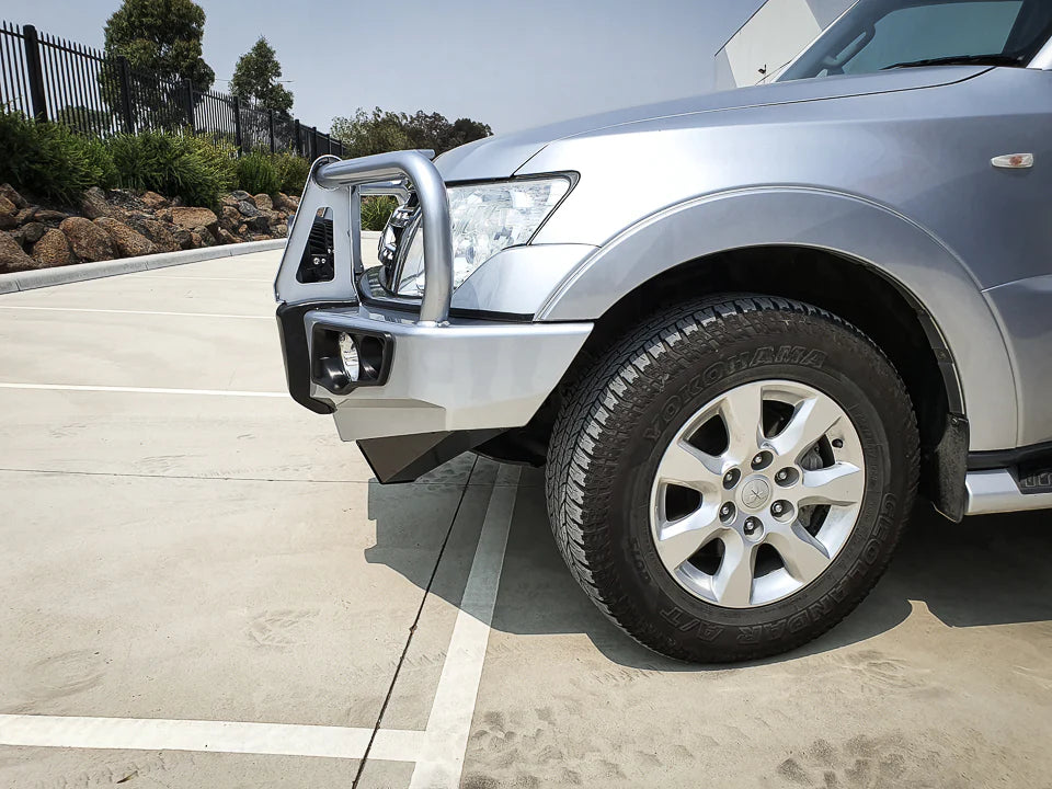 Pajero NS,NX,NT,NW 2006-2021 707-02 Falcon Bull Bar A-Frame Package (LED Foglight) - SKU MCC-02004-702FOGUP