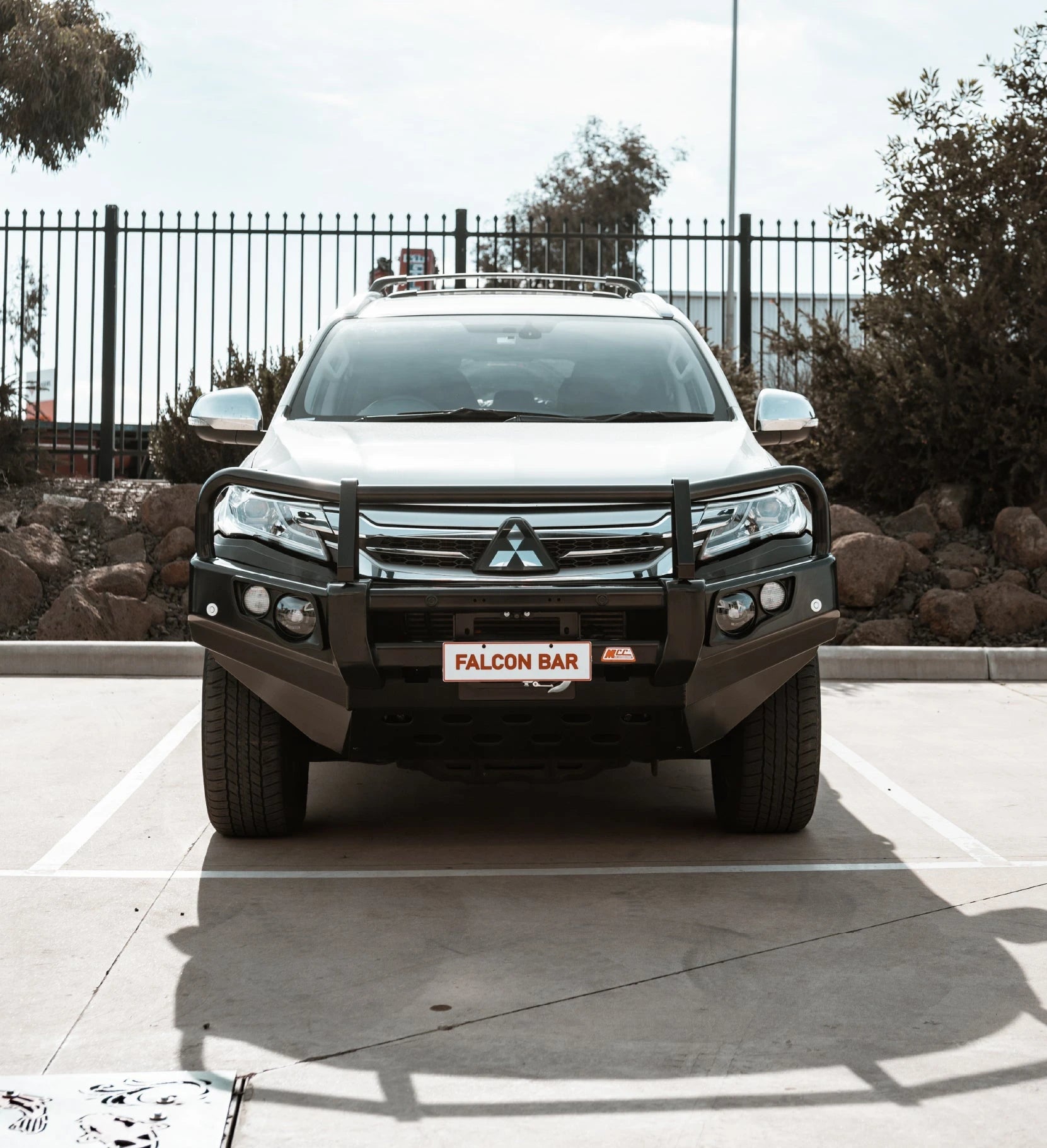 Pajero Sport QE 2015-2020 707-02 Falcon Bull Bar Black A-Frame Package (No Foglight) - SKU MCC-02010-702UP
