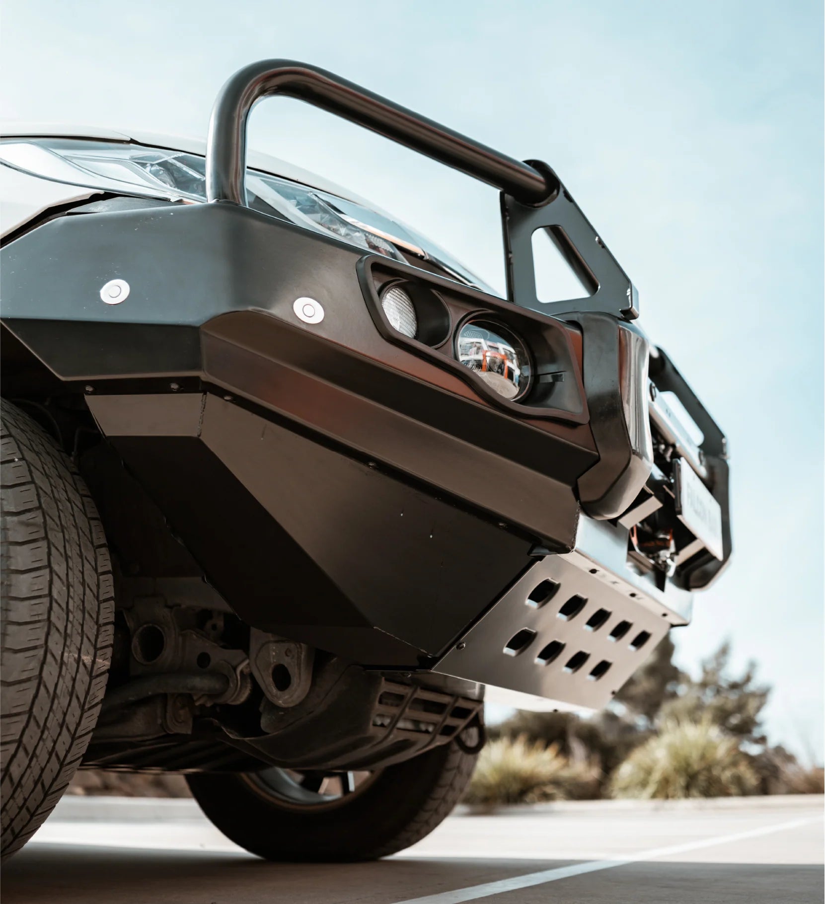 Pajero Sport QE 2015-2020 707-02 Falcon Bull Bar Black A-Frame Package (LED Foglight) - SKU MCC-02010-702FOGUP