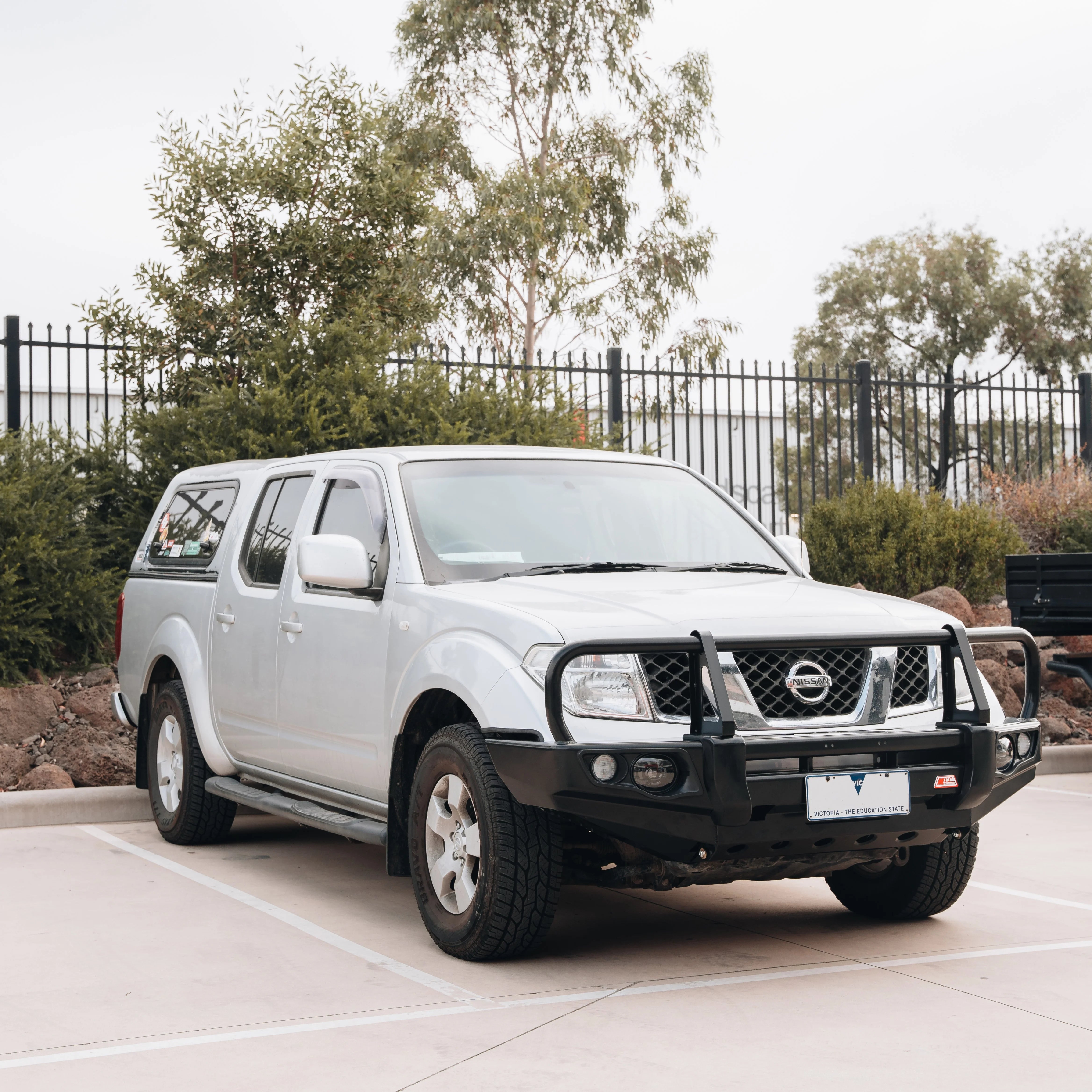 Navara D40 2011-2015 707-02 Falcon Bull Bar Black A-Frame Package (LED Foglight) - SKU MCC-03007-702FOGUP