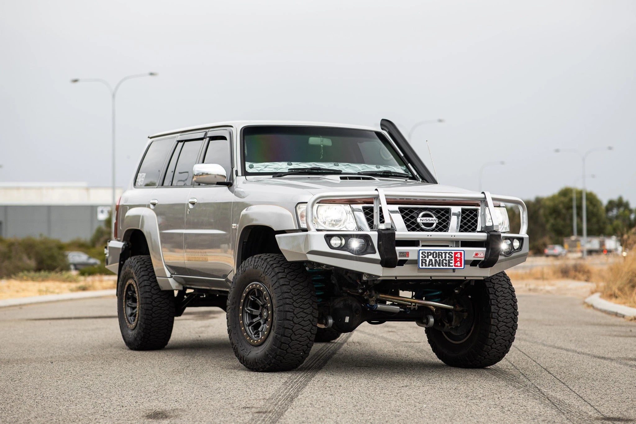 GU Patrol Y61 2005-2009 707-02 Falcon Bull Bar Black A-Frame Package (No Foglight) - SKU MCC-03004-702UP