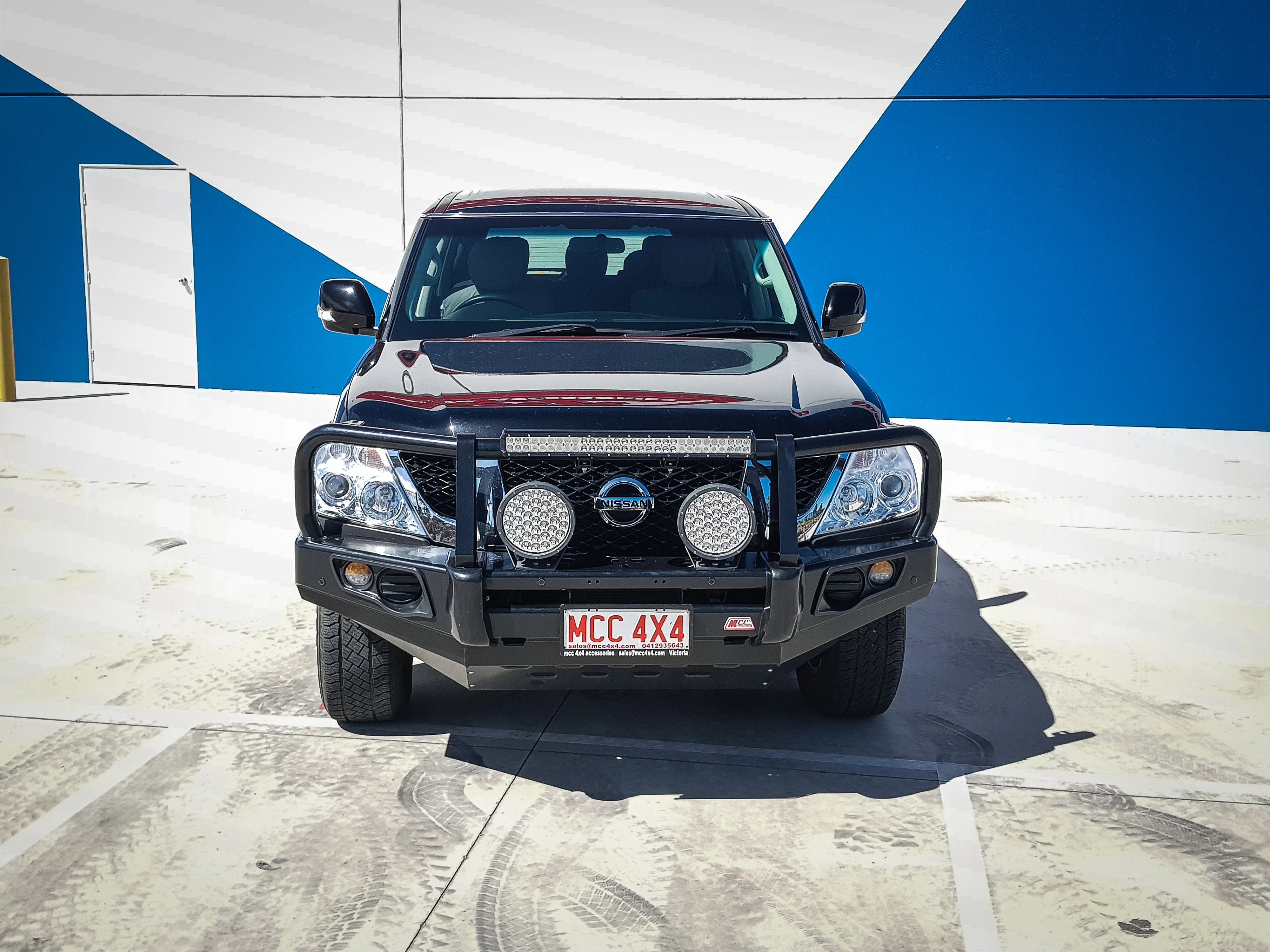 GU Patrol Y62 2010-2019 707-02 Falcon Bull Bar Black A-Frame Package (No Foglight) - SKU MCC-03005-702UP