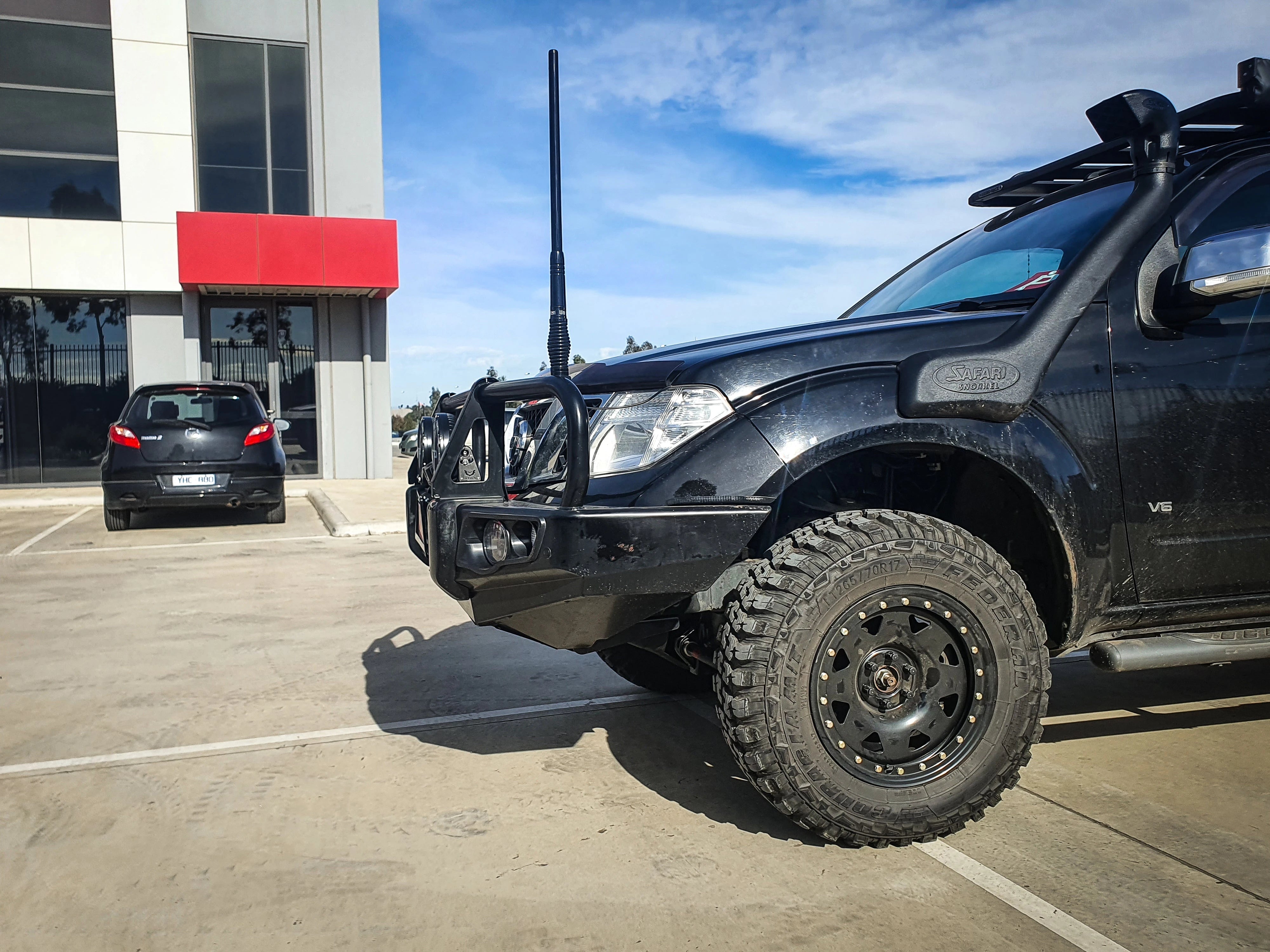 Navara D40 2011-2015 707-02 Falcon Bull Bar Black A-Frame Package (No Foglight) - SKU MCC-03007-702UP