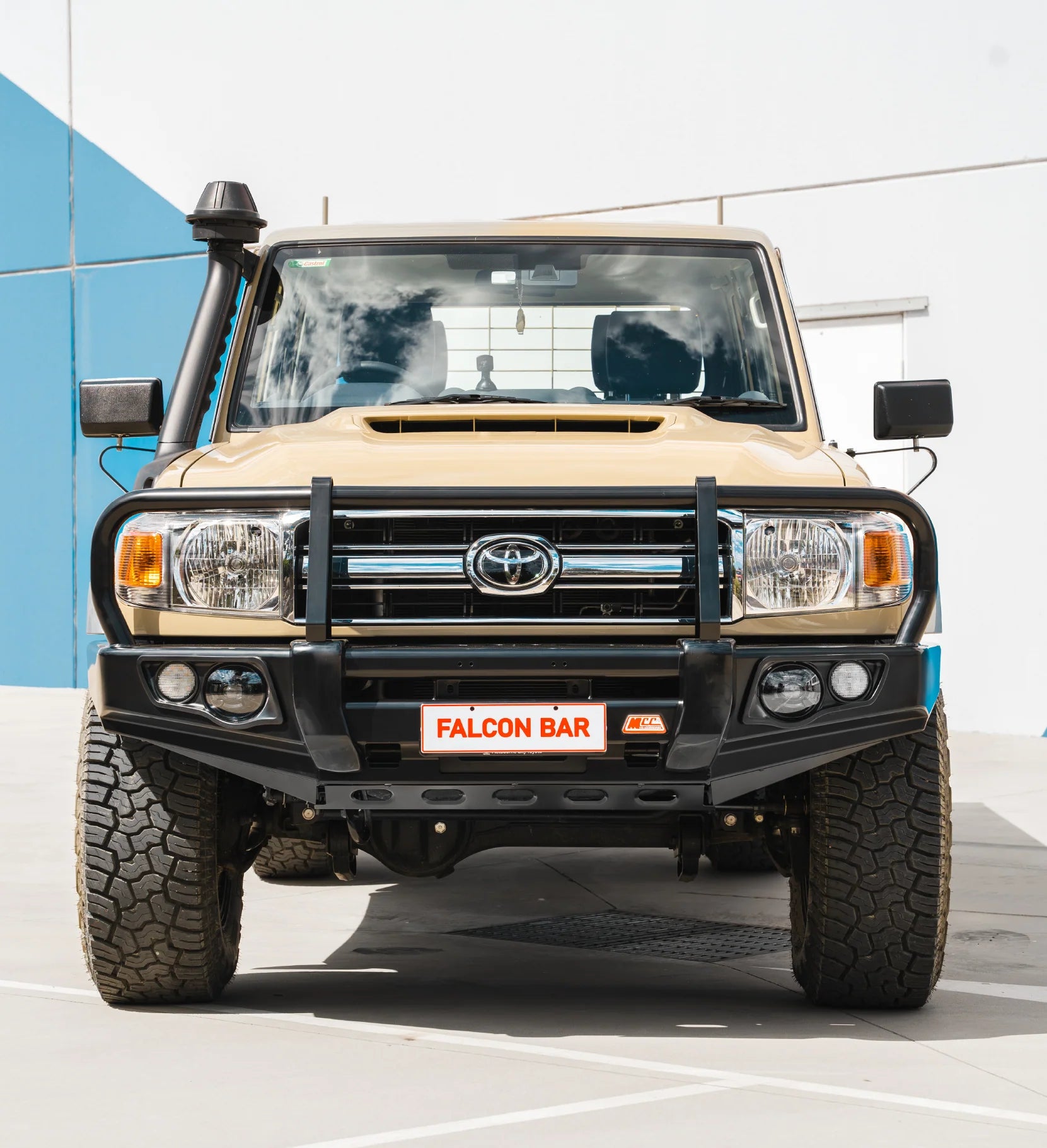 Land Cruiser 70 Series 2007-2023 707-02 Falcon Bull Bar A-Frame Package (LED Foglight) - SKU MCC-01005-702FOGUP
