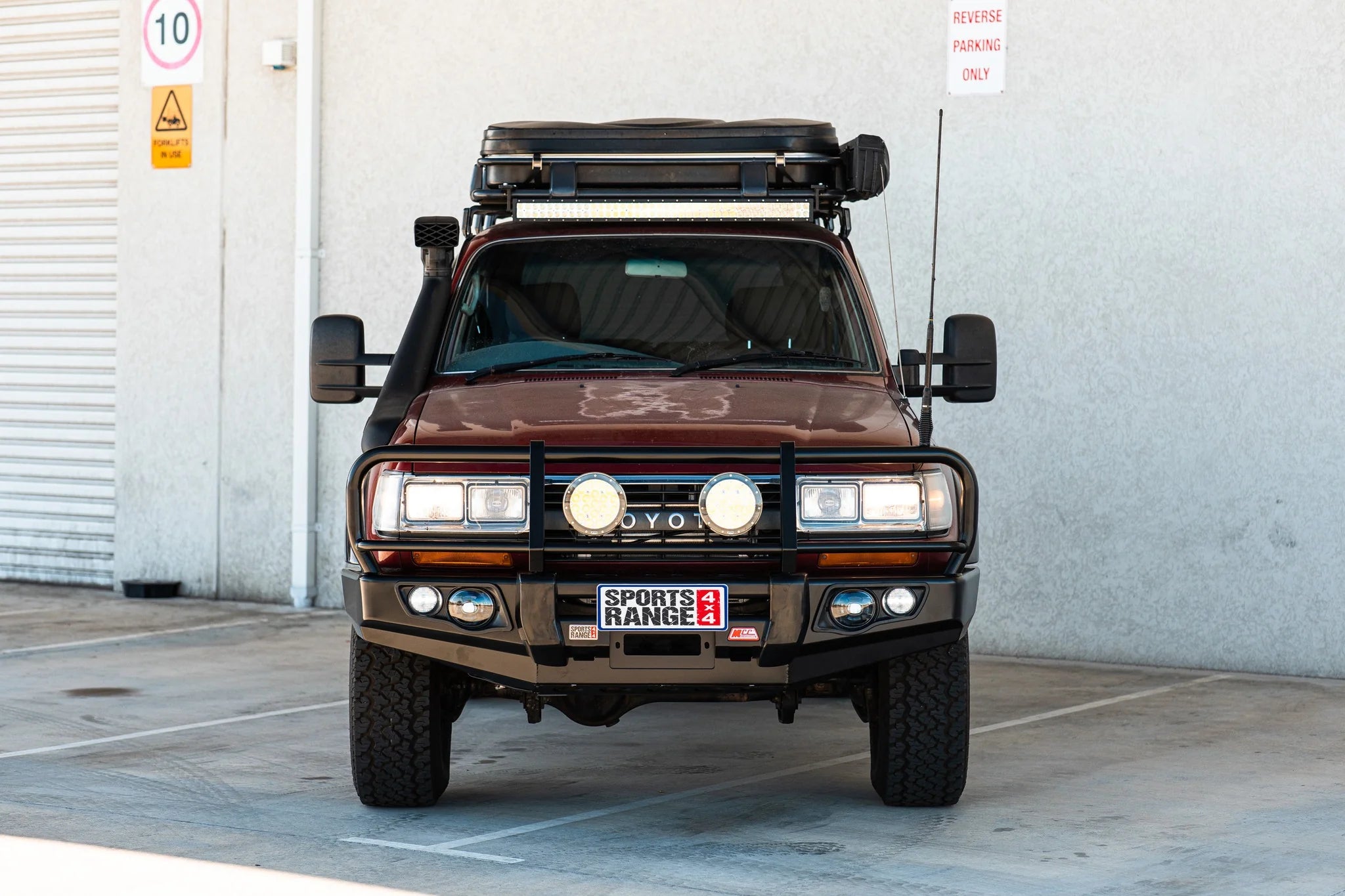 Land Cruiser 80 Series 1990-1998 707-02 Falcon Bull Bar Black A-Frame Package (LED Foglight) - SKU MCC-01006-702FOGUP