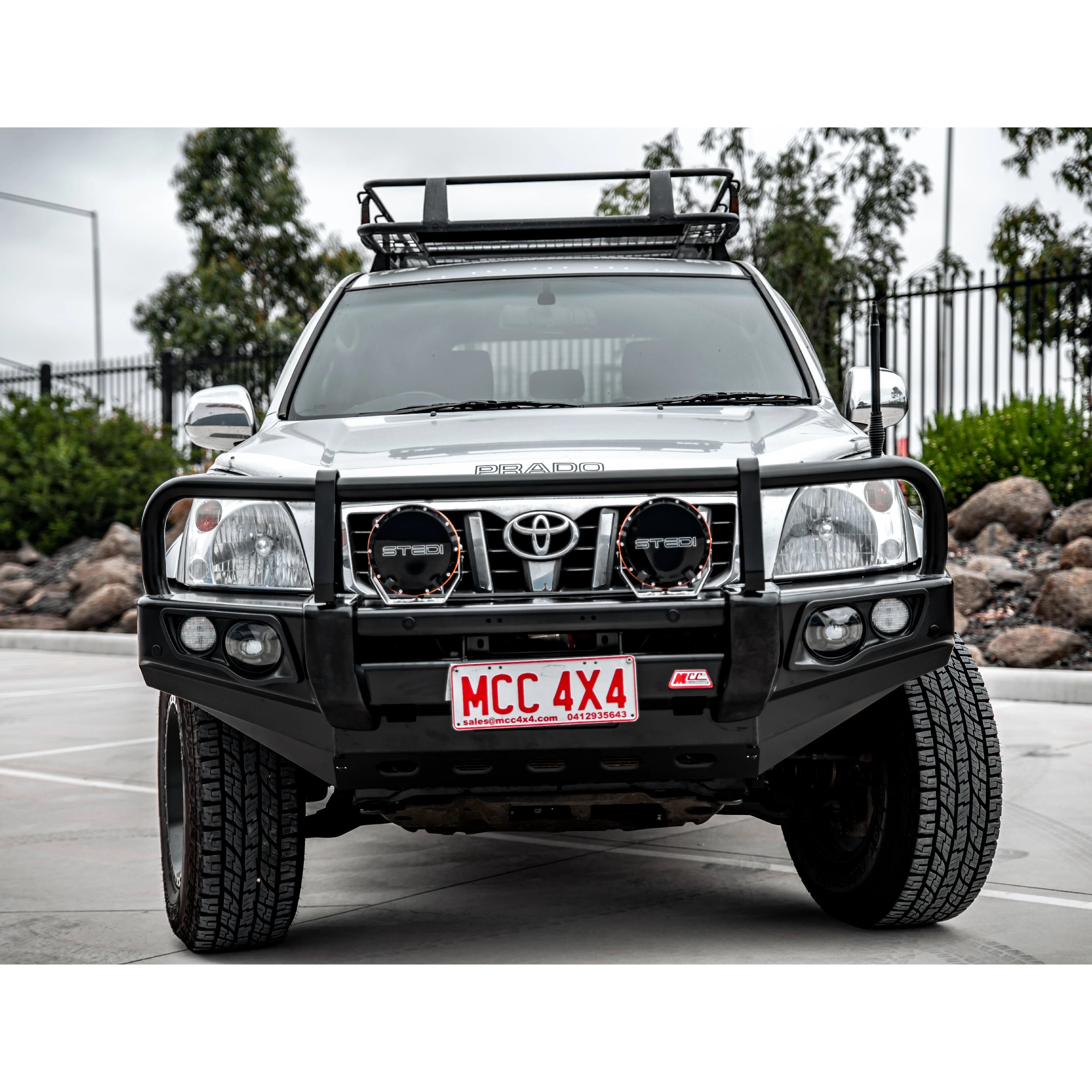 Prado 120 2002-2009 707-02 Falcon Bull Bar A-Frame (No Foglight) Package - SKU MCC-01010-702UDP